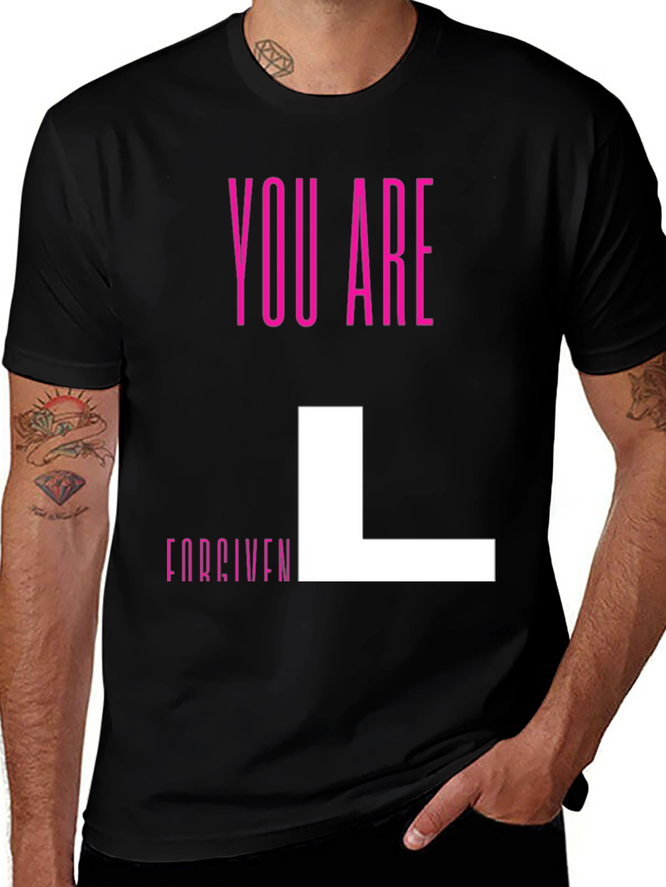 You Are Forgiven T-Shirt - Black Tee with Graphic
