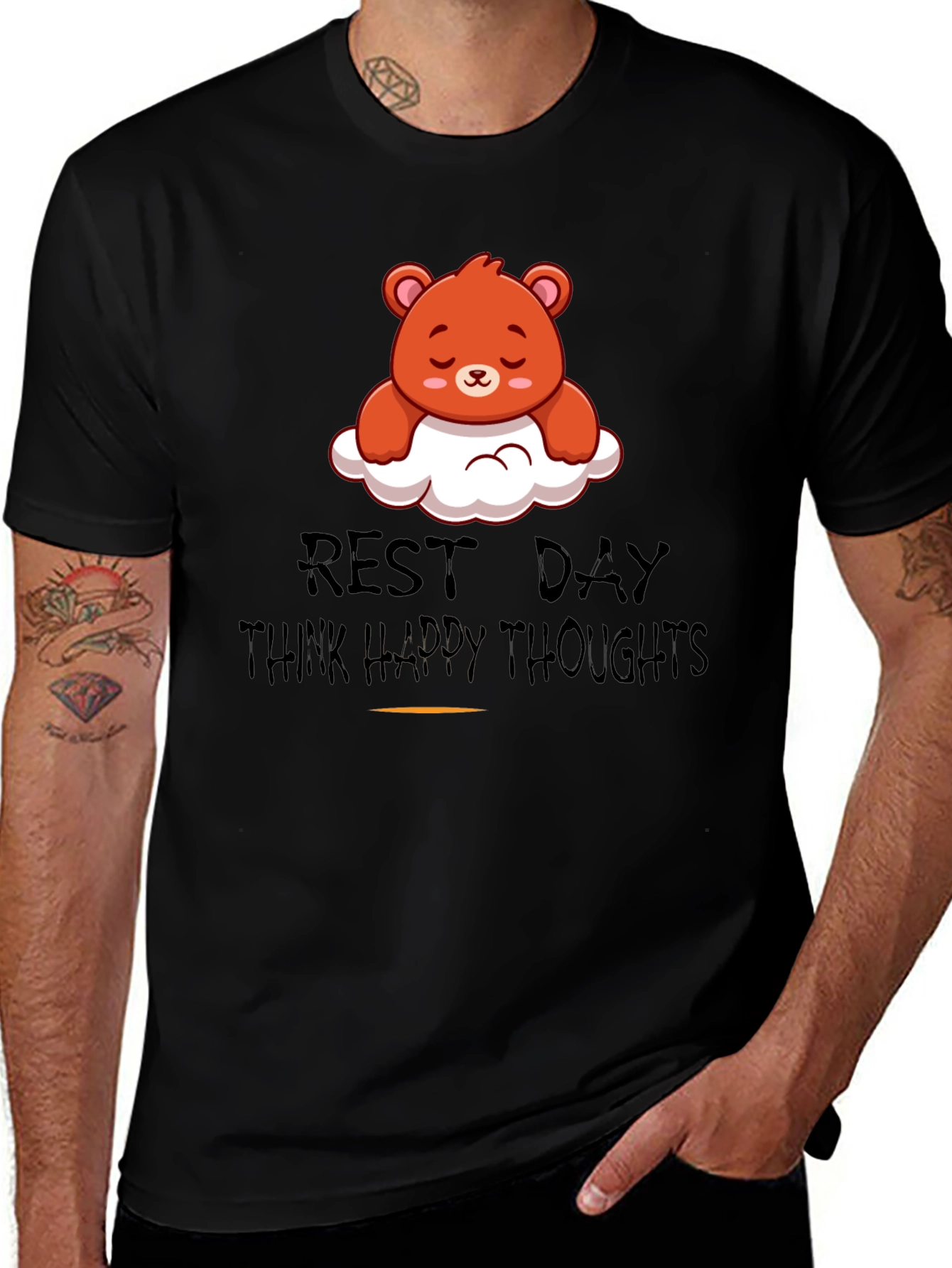 Variant 30 of Relaxed Bear T-Shirt - Rest Day Happy Thoughts