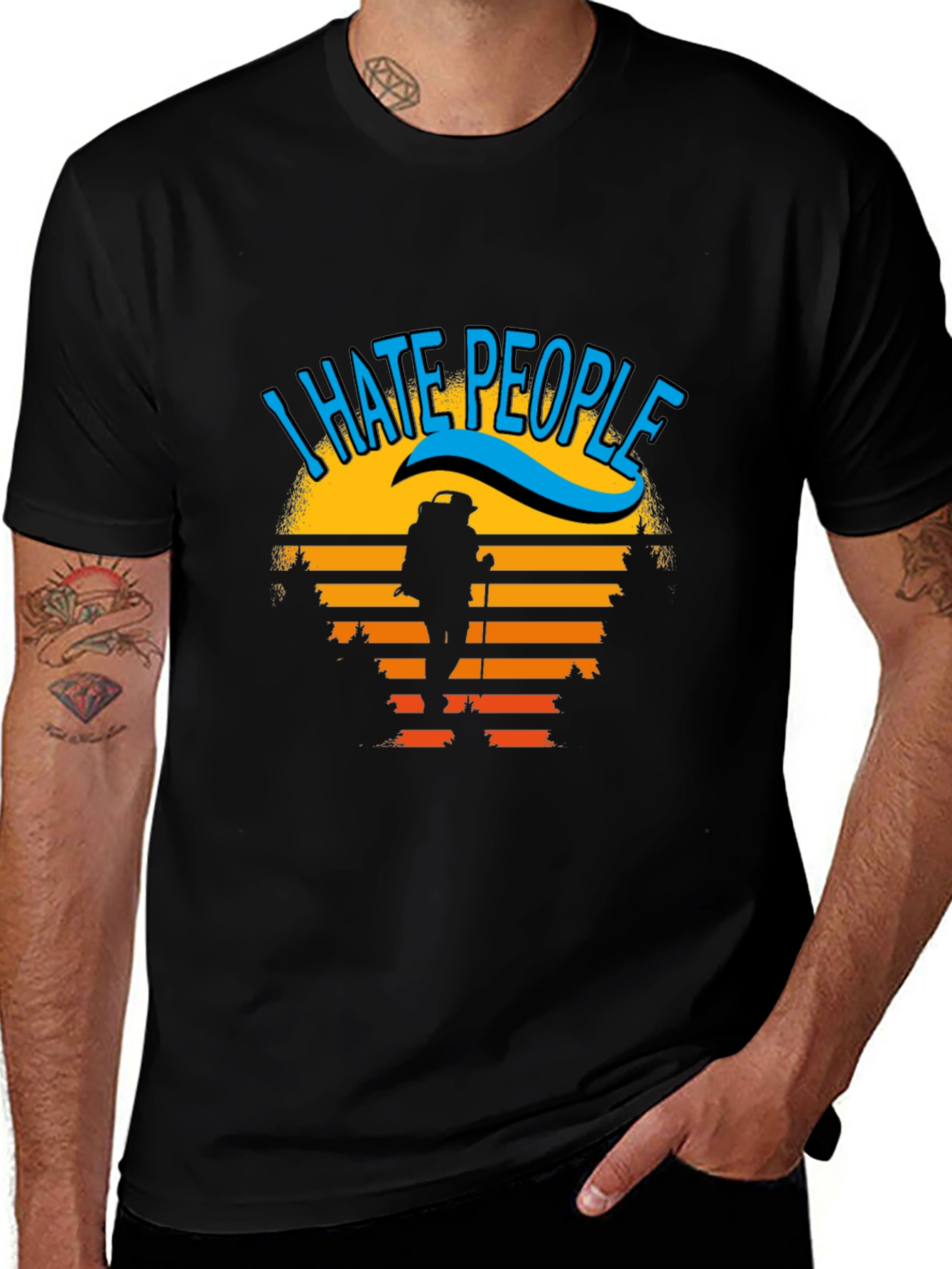 Variant 26 of I Hate People Hiking T-Shirt