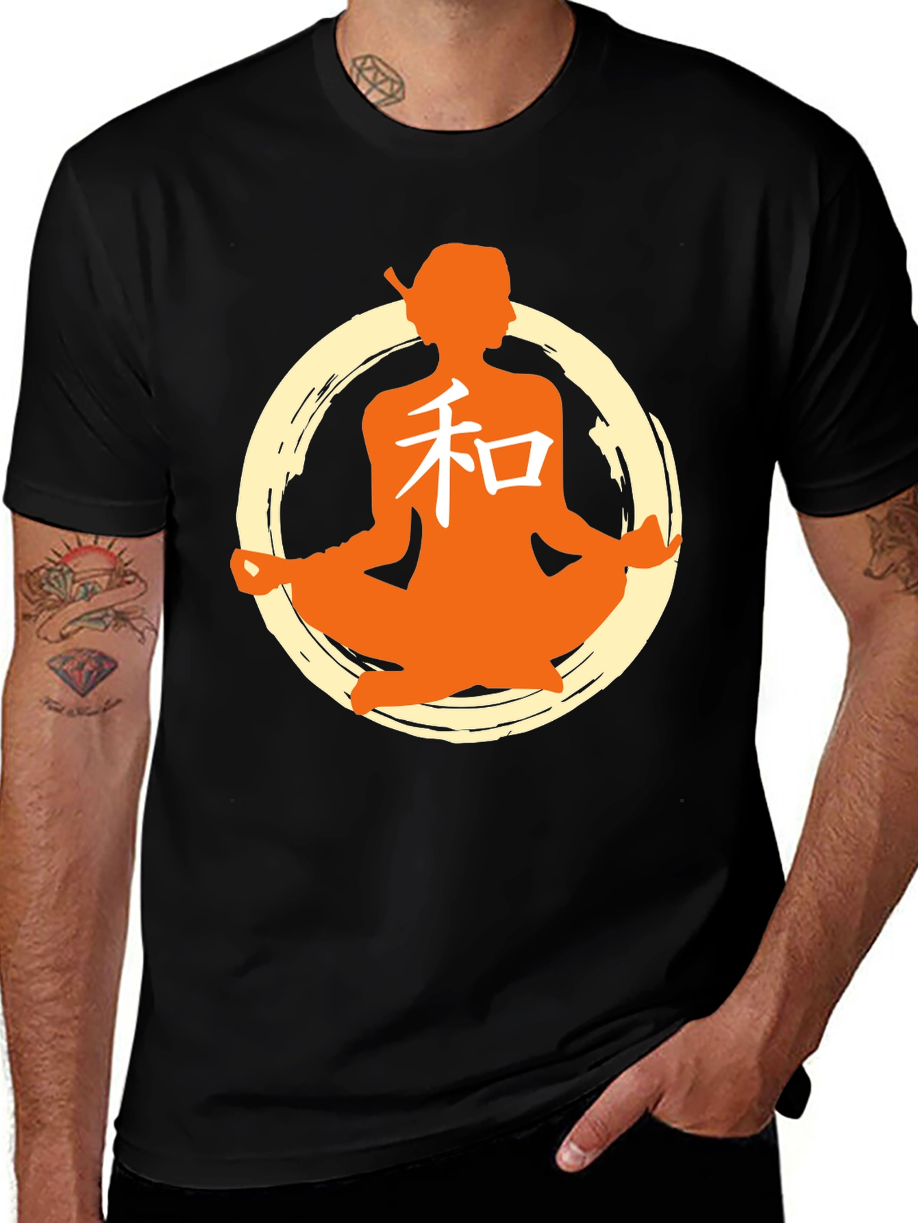 Variant 24 of Zen Meditation Graphic T-Shirt - Black