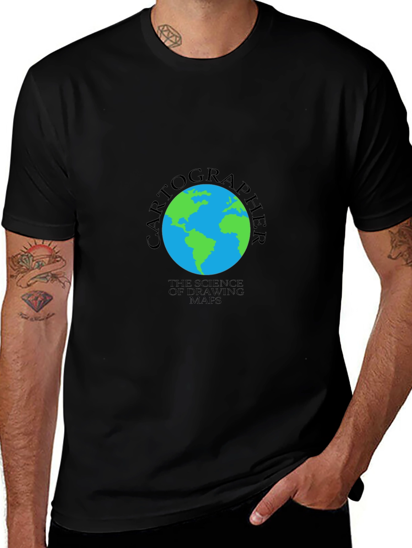 Variant 21 of Cartographer Globe Graphic T-Shirt - Science of Maps