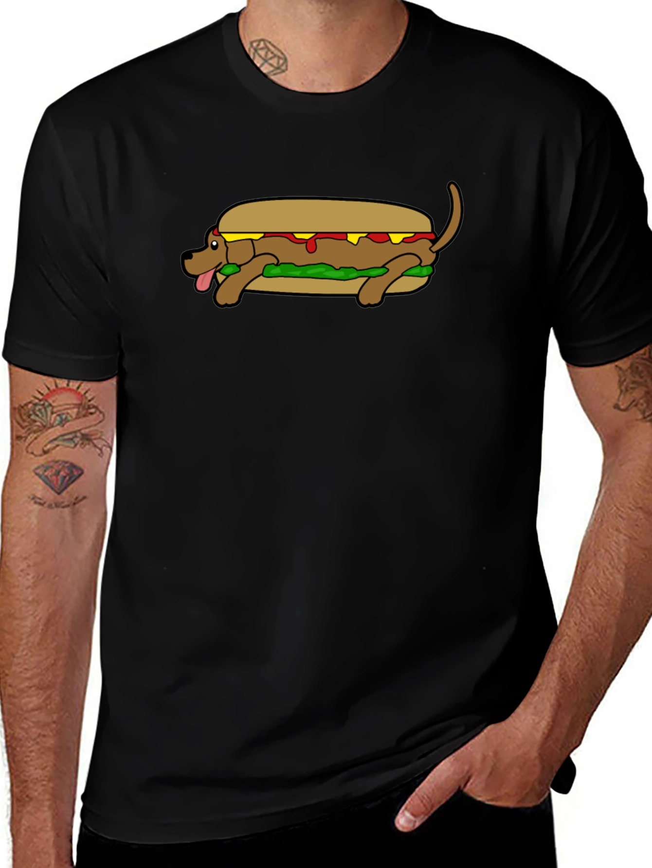 Variant 10 of Hot Dog Dog T-Shirt Funny Wiener Dog Tee