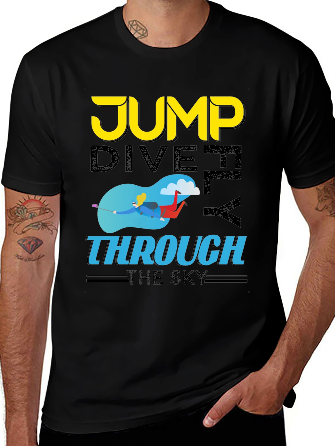 Skydiving Graphic T-Shirt: Jump Dive Fly
