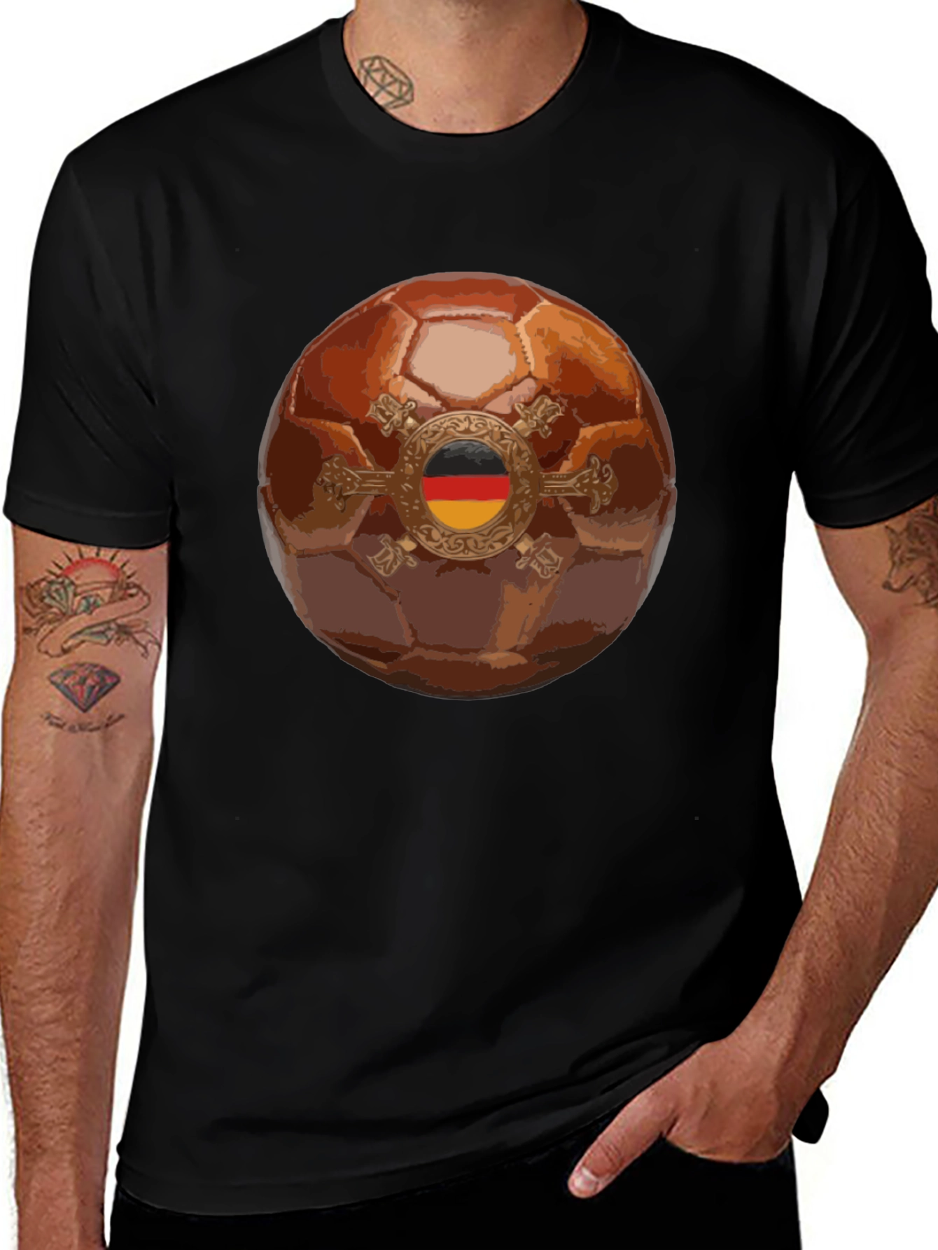 Vintage Soccer Ball Germany Flag Graphic T-Shirt
