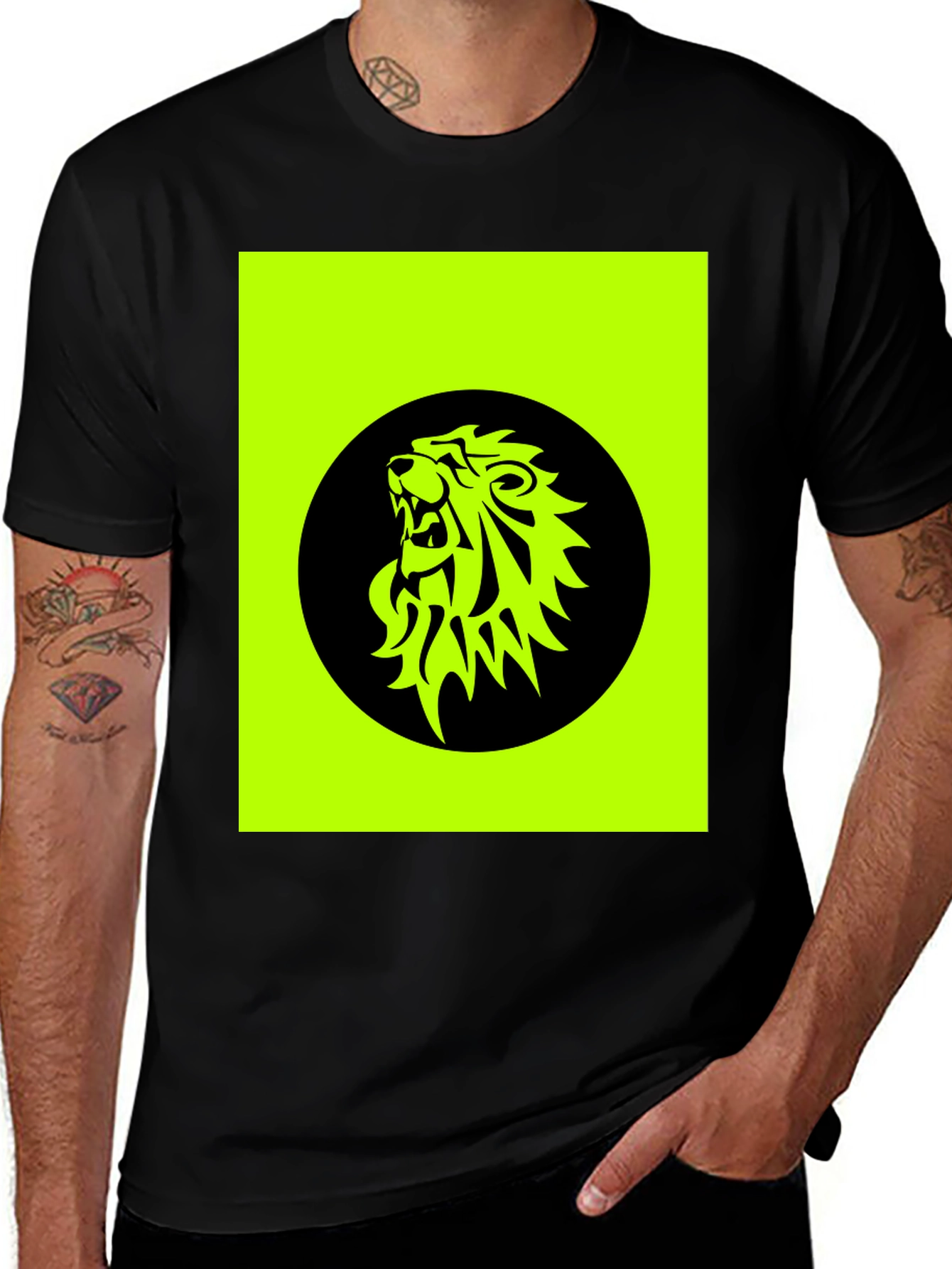 Variant 11 of Lion Graphic Tee - Bold Black T-Shirt