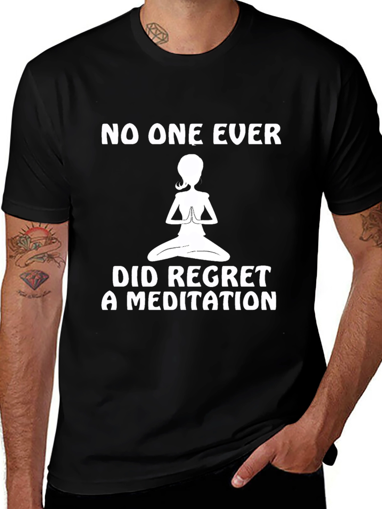 Variant 7 of Meditation T-Shirt - No Regrets Yoga Tee