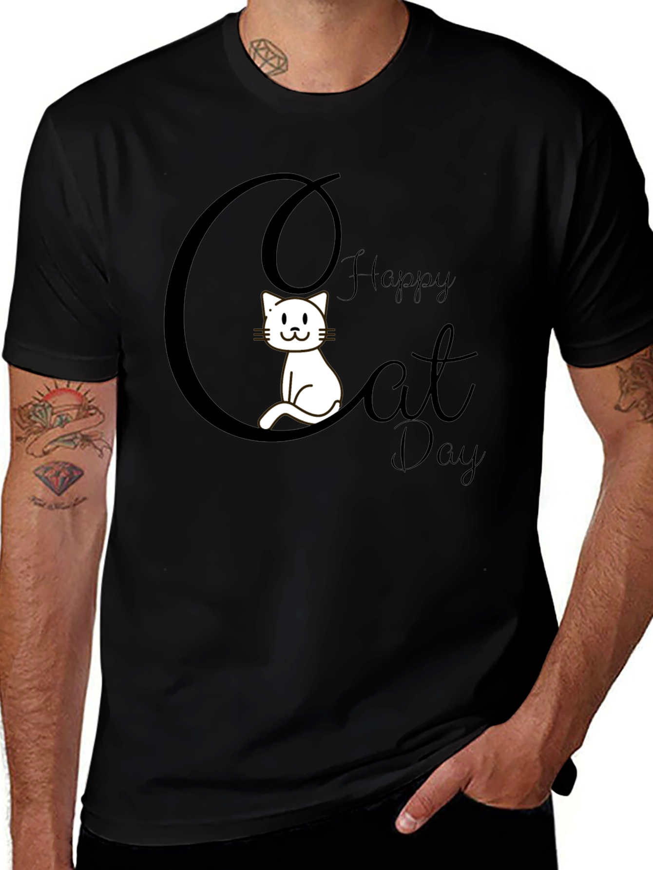 Variant 28 of Happy Cat Day T-Shirt, Cute Cat Graphic Tee