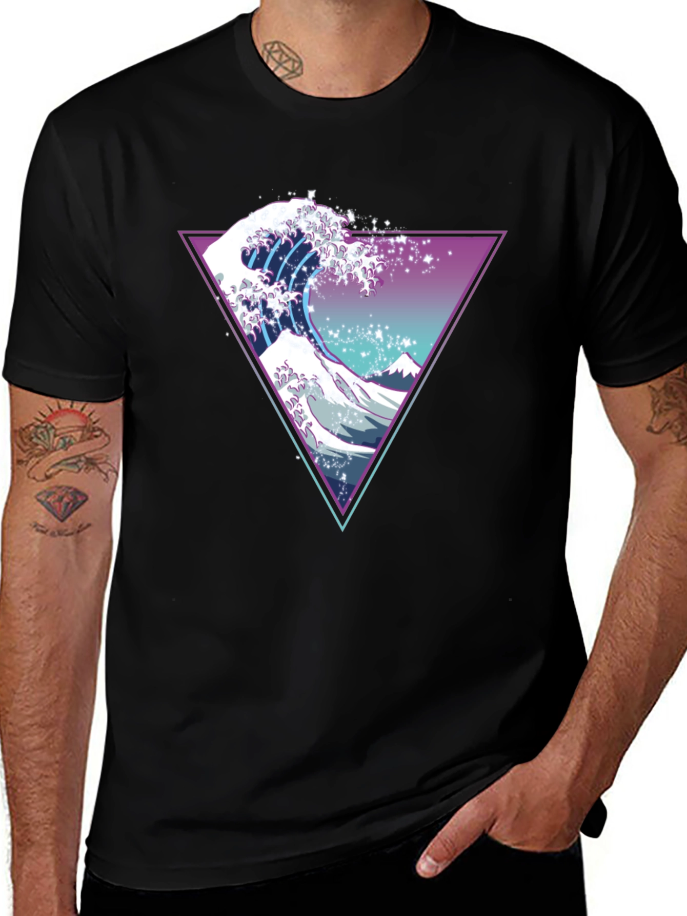 Variant 23 of Neon Wave Graphic T-Shirt - Unique Retro Design