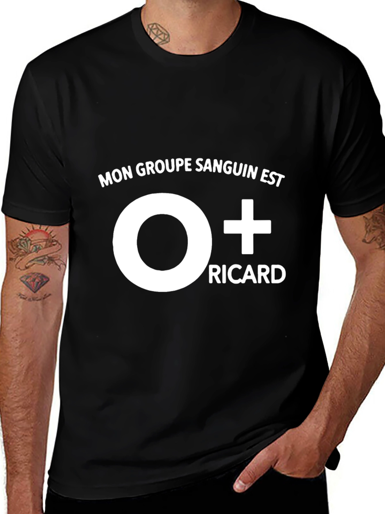 Variant 7 of O+ Ricard T-Shirt - Funny French Blood Type Tee
