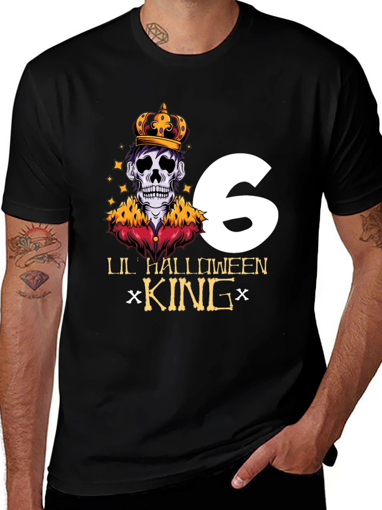 Variant 10 of Lil' Halloween King Sixth Birthday T-Shirt
