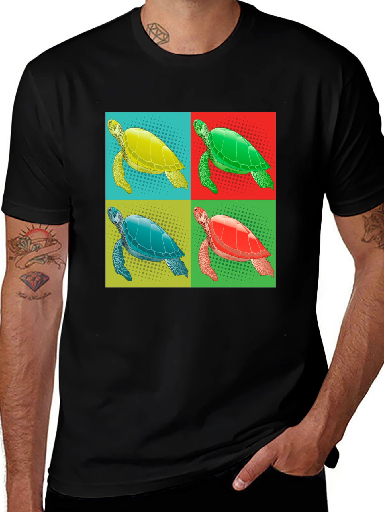 Variant 5 of Turtle Pop Art Graphic Tee