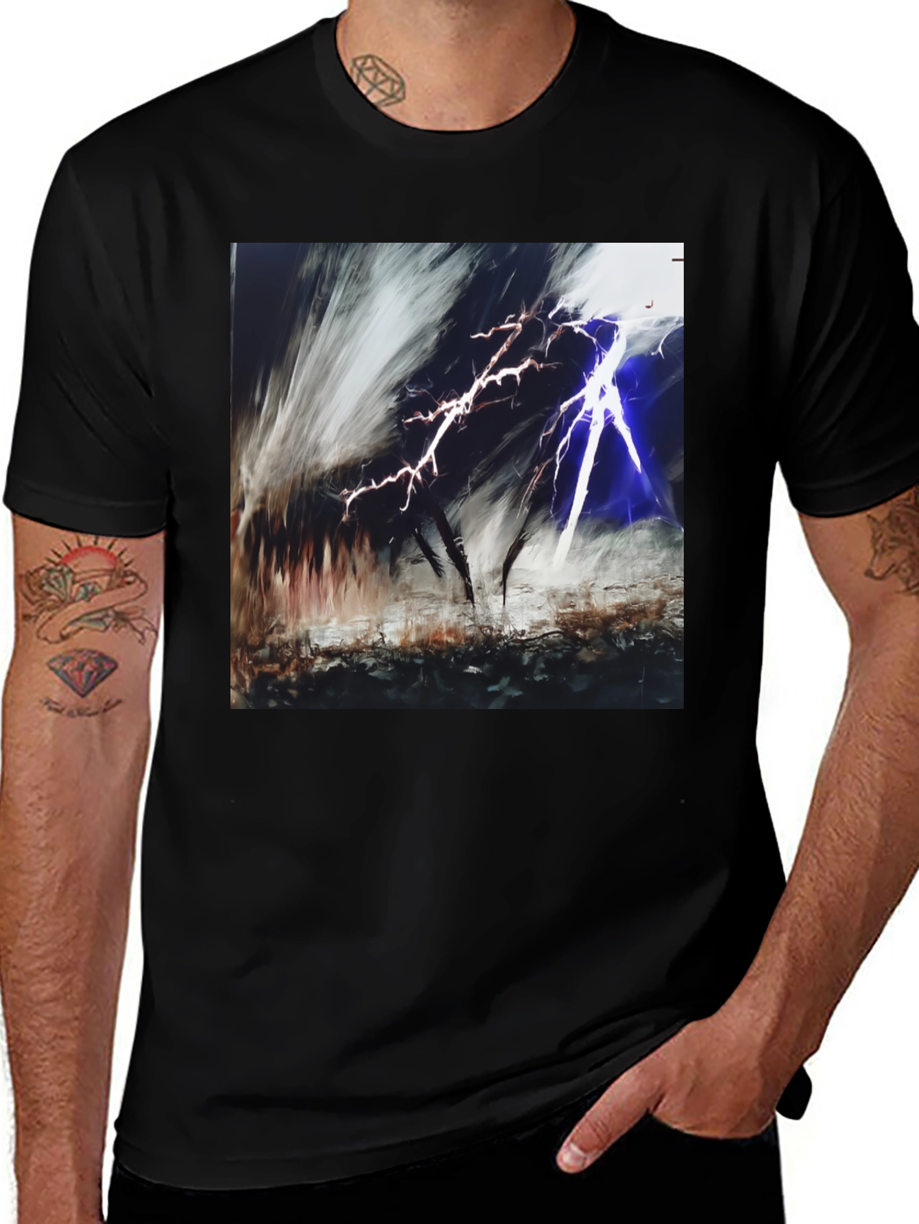Variant 19 of Abstract Lightning Bolt Graphic T-Shirt