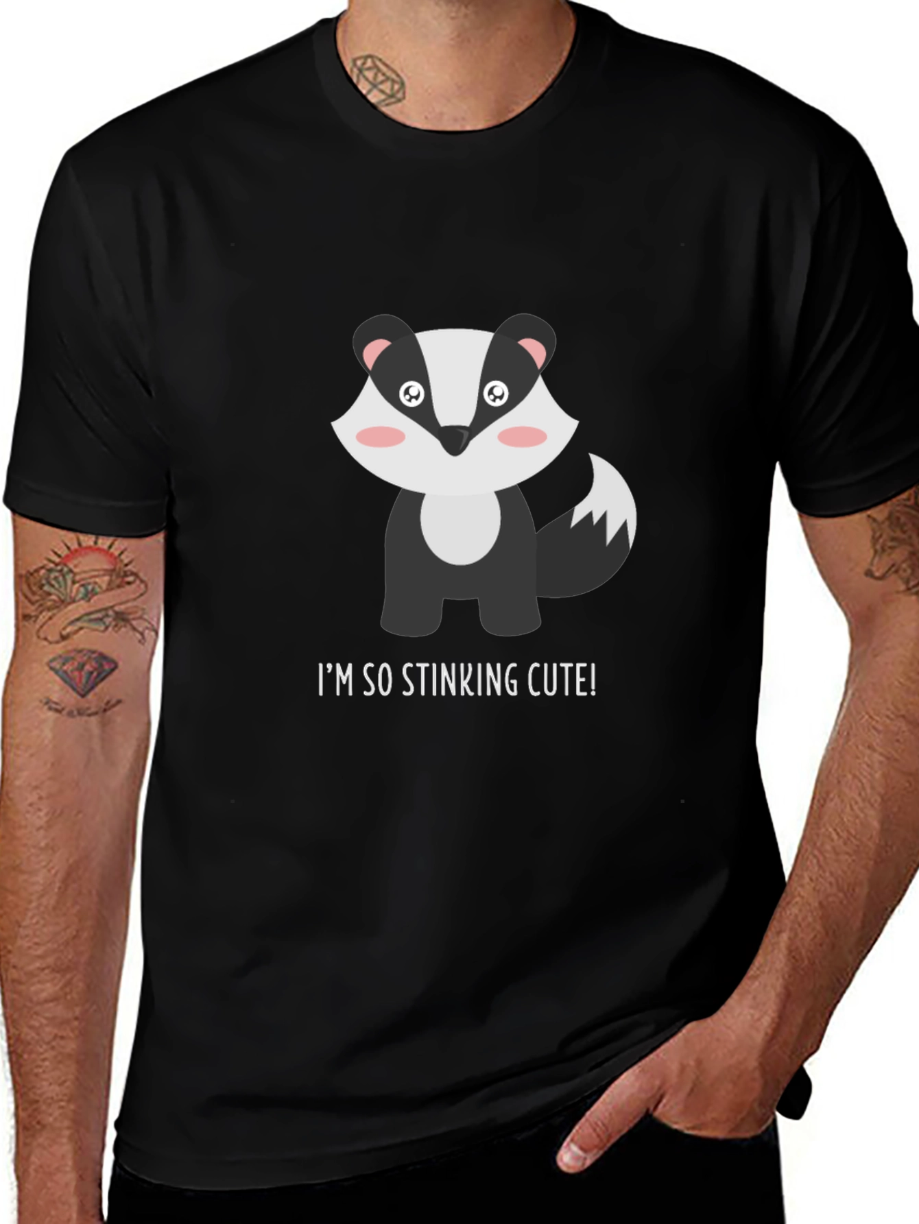 Variant 13 of Cute Badger T-Shirt - "I'm So Stinking Cute!"