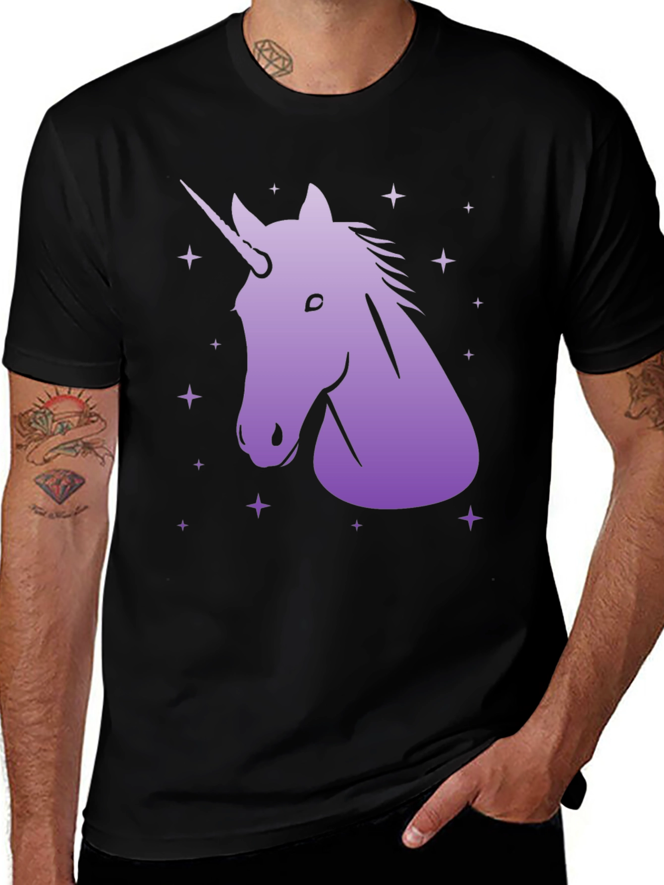 Variant 14 of Unicorn Graphic Black T-Shirt