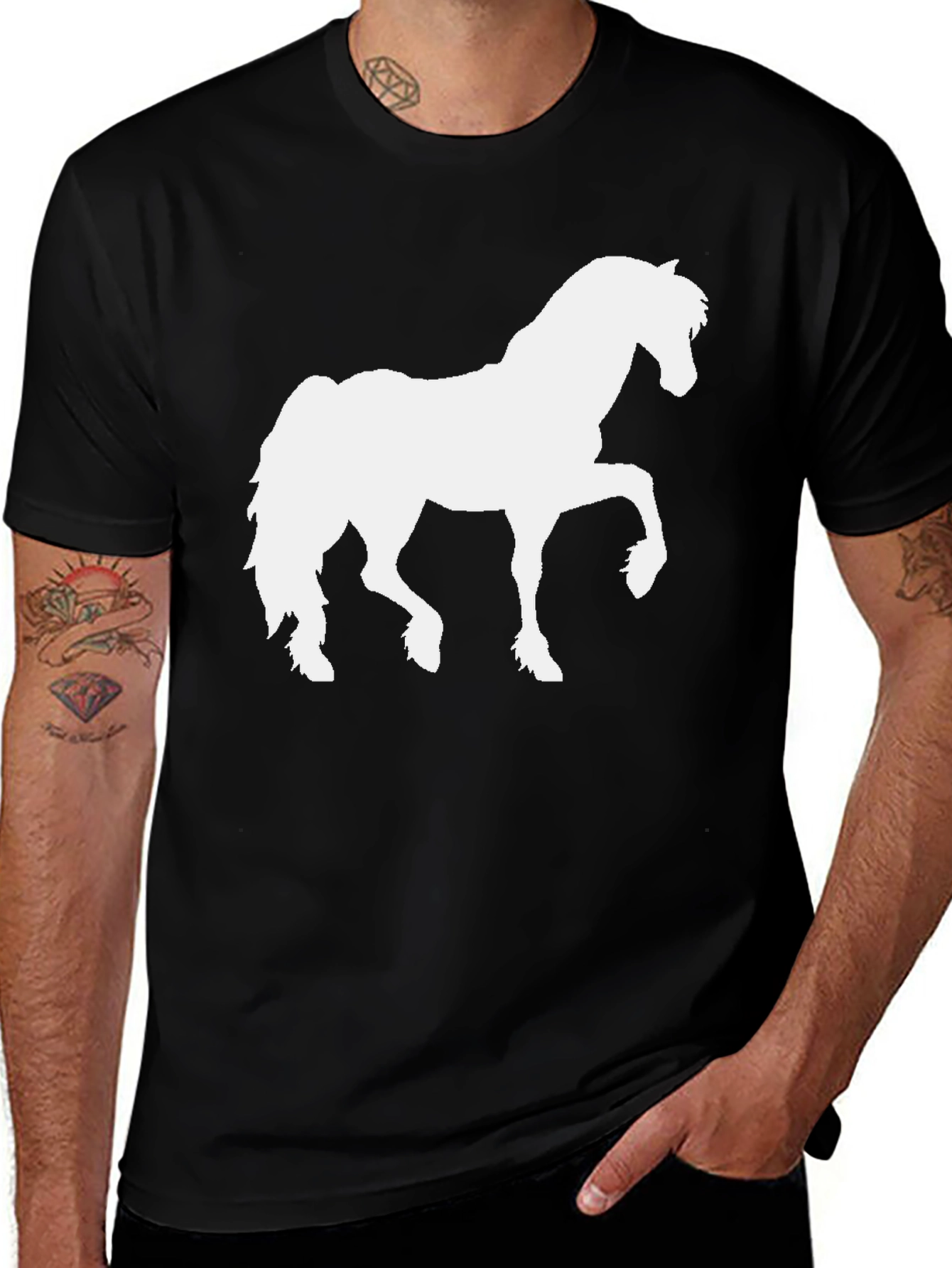 Variant 12 of Black Horse Graphic Tee