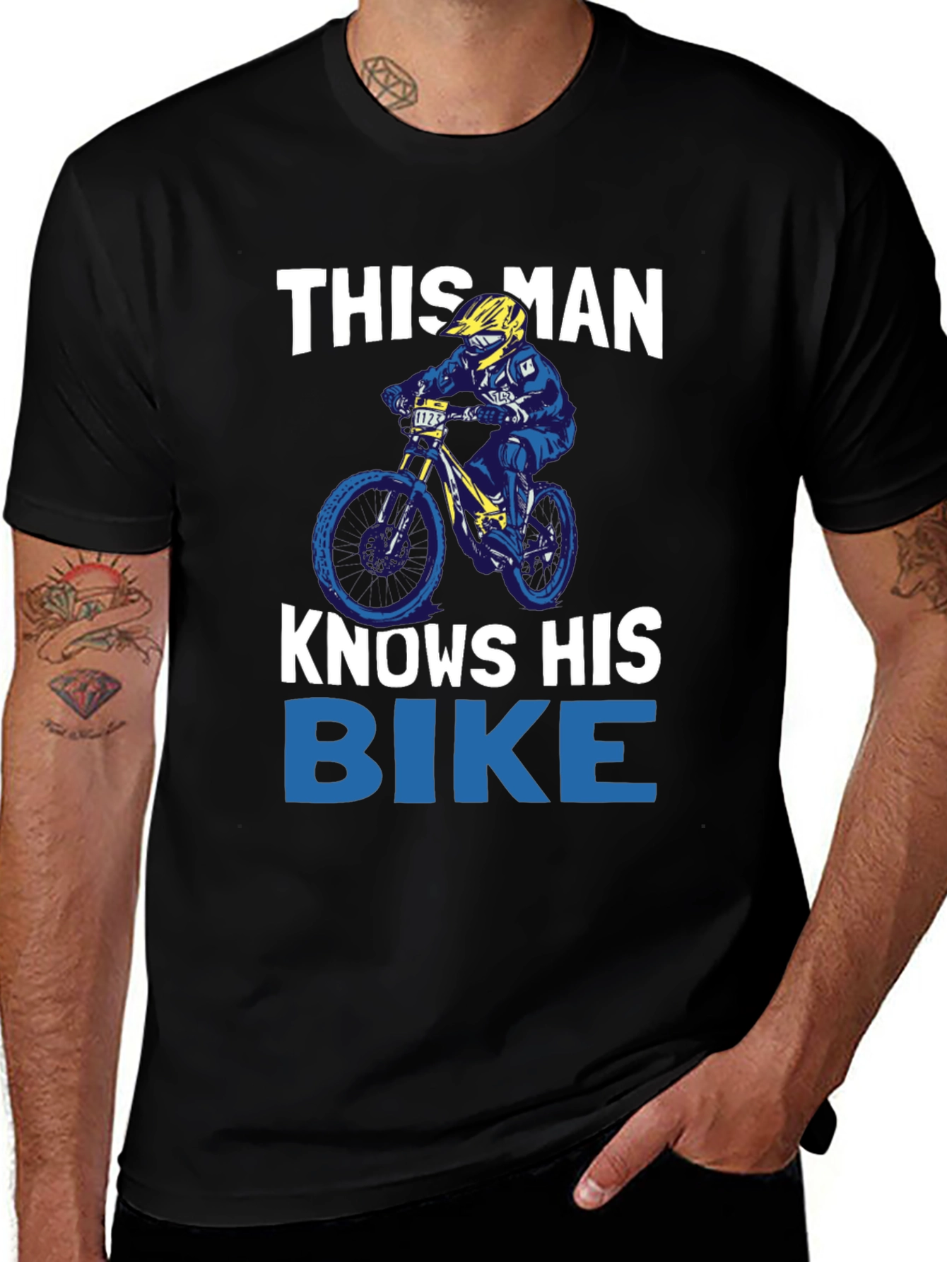 Variant 7 of Bike Enthusiast Graphic Tee - "This Man Knows His Bike"