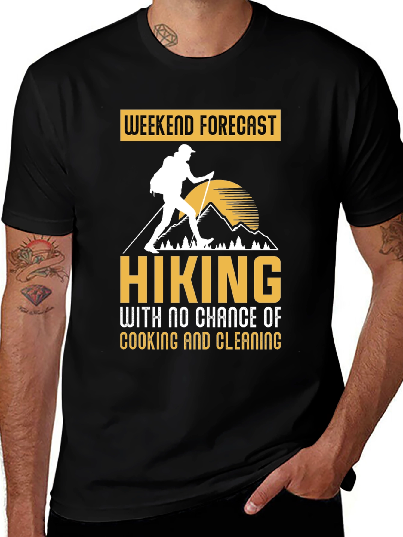 Variant 7 of Hiking Weekend Forecast T-Shirt