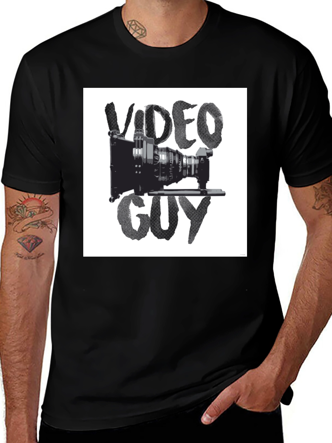 Variant 17 of Video Guy Black Graphic T-Shirt