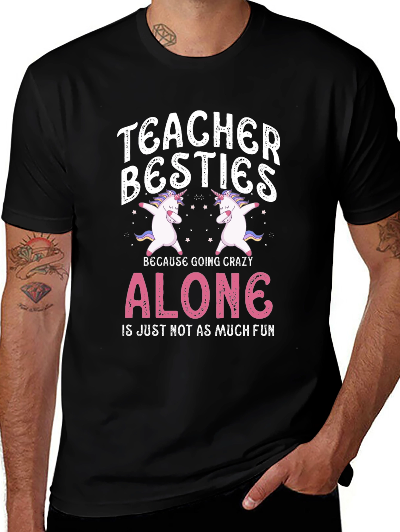 Variant 8 of Teacher Besties Unicorn Graphic Tee