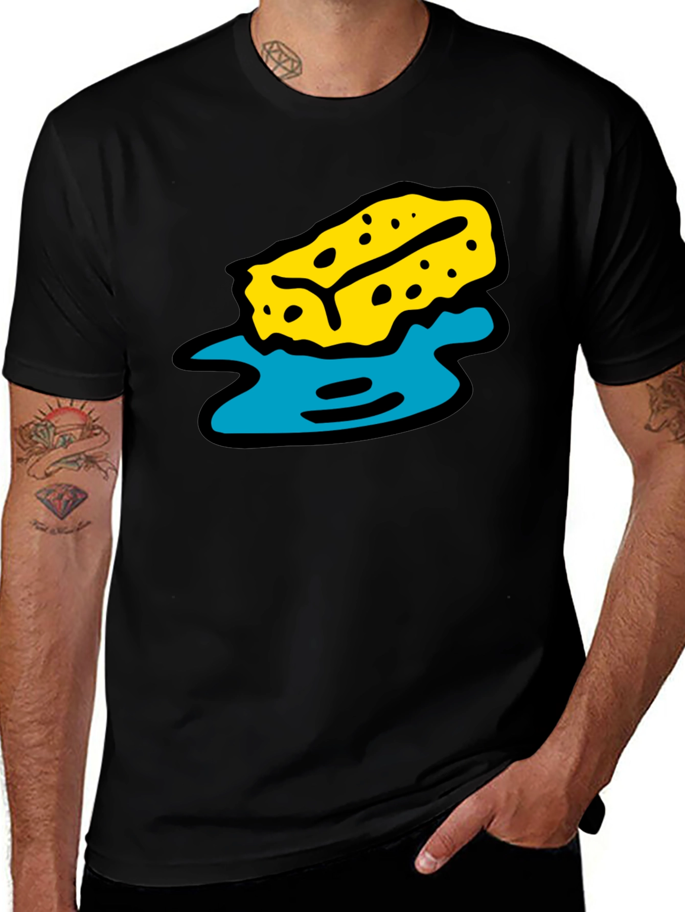 Sponge Graphic Black T-Shirt