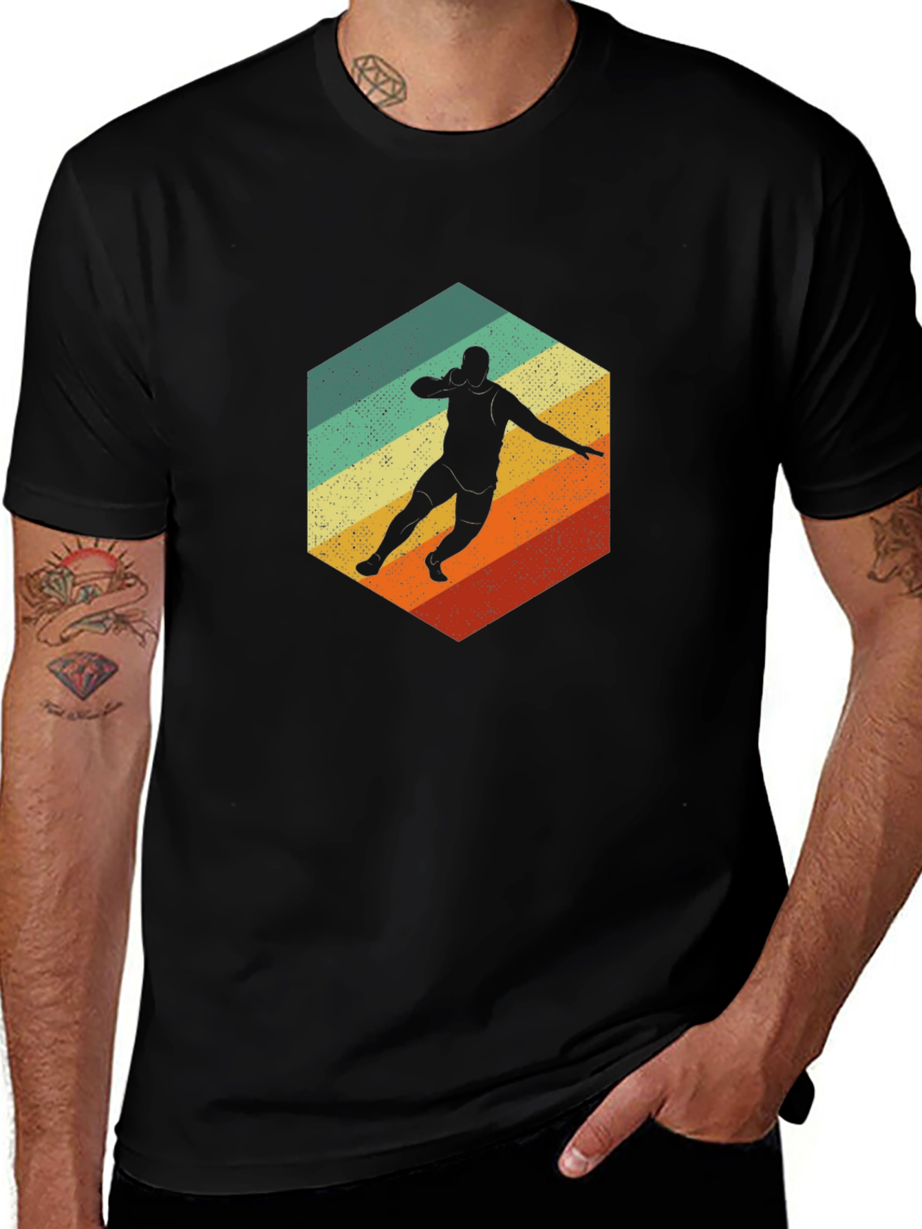 Variant 16 of Retro Shot Put T-Shirt - Vintage Athlete Design