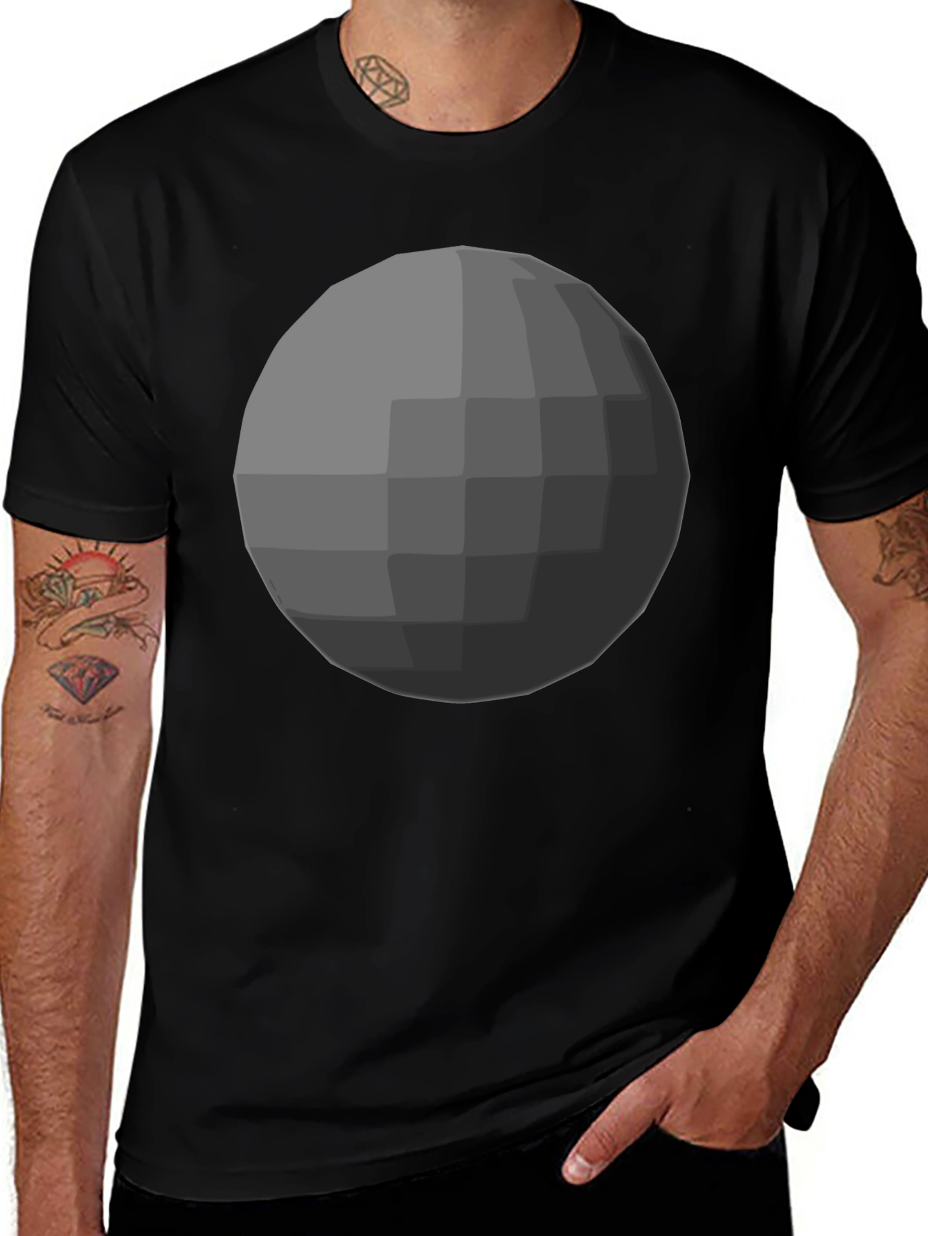 Variant 4 of Geometric Sphere Graphic Tee - Modern Minimalist Design