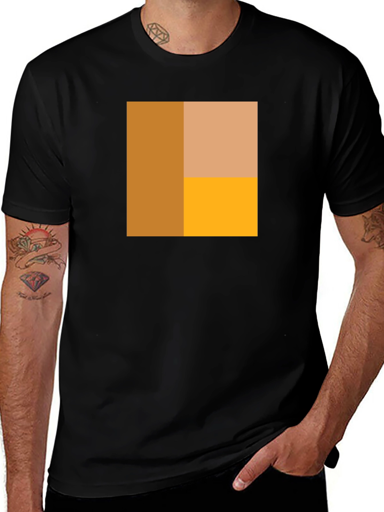 Variant 7 of Geometric Color Block Tee - Modern Casual Style