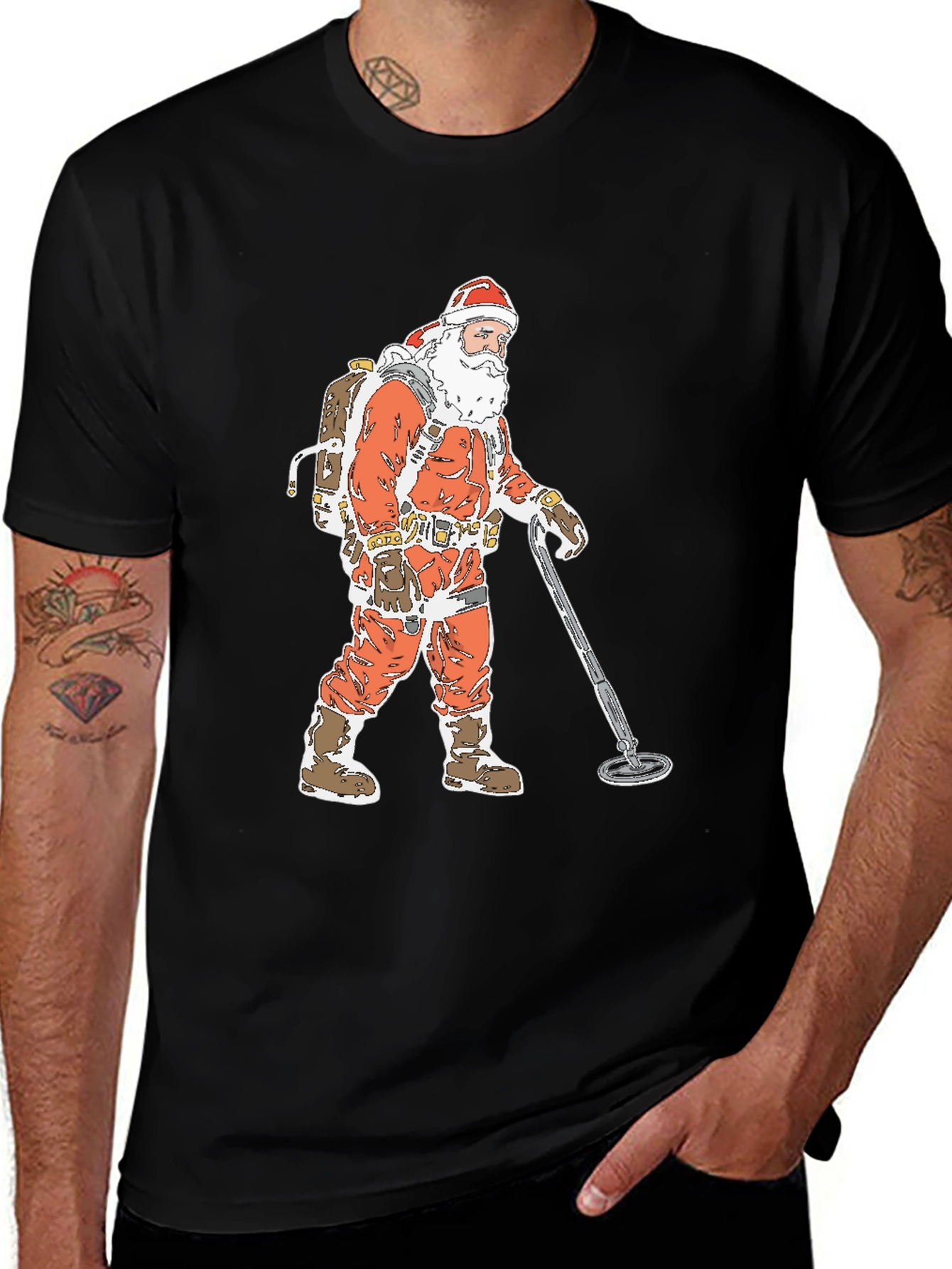 Variant 27 of Santa Metal Detecting Graphic Tee
