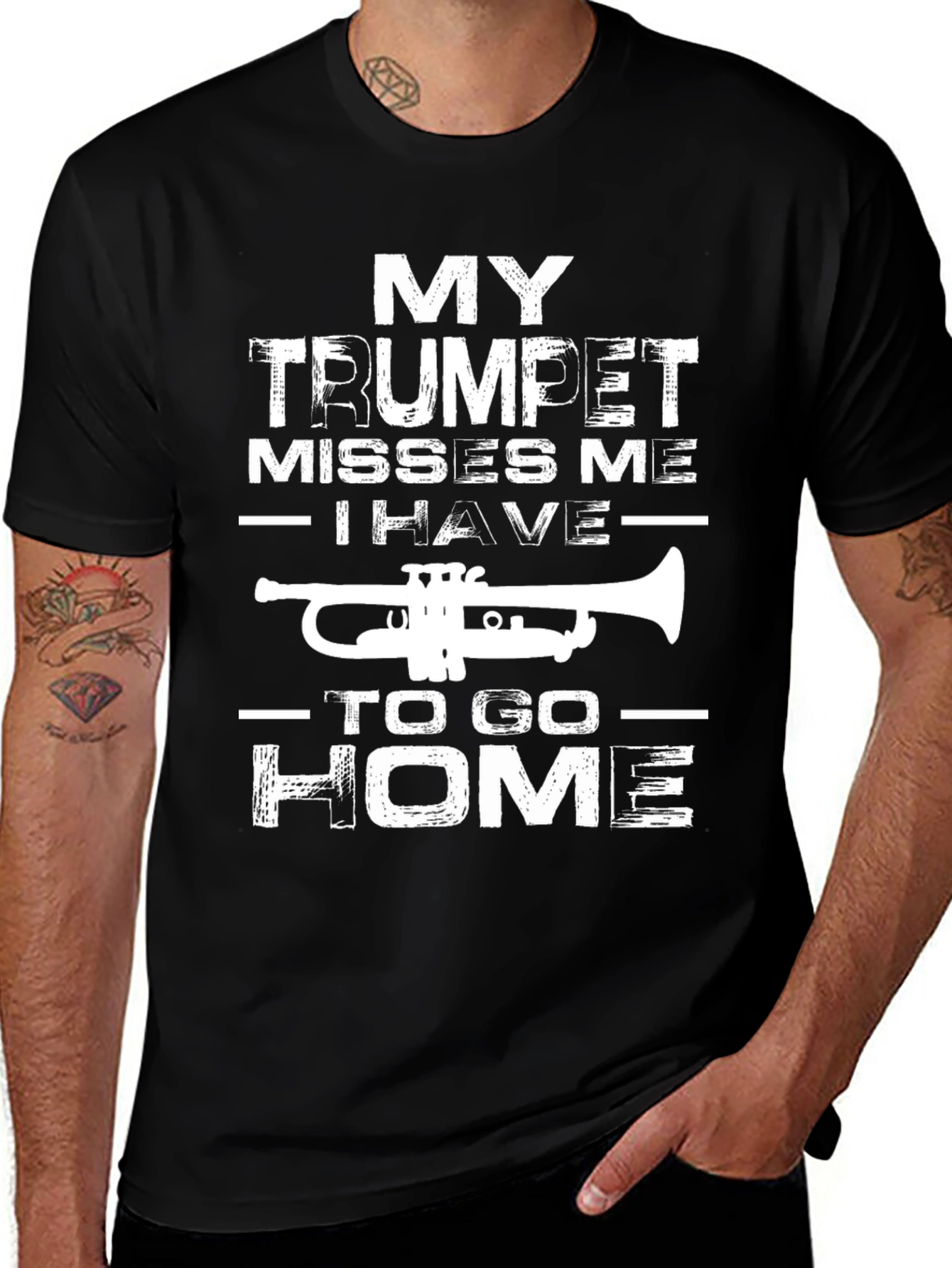 Variant 6 of Trumpet T-Shirt: My Trumpet Misses Me Funny Band Tee