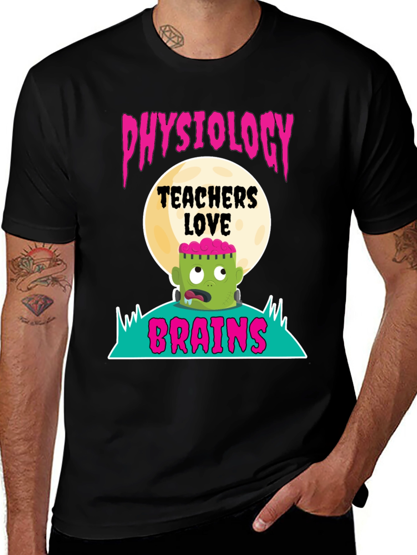 Variant 8 of Physiology Teachers Love Brains T-Shirt - Halloween Tee