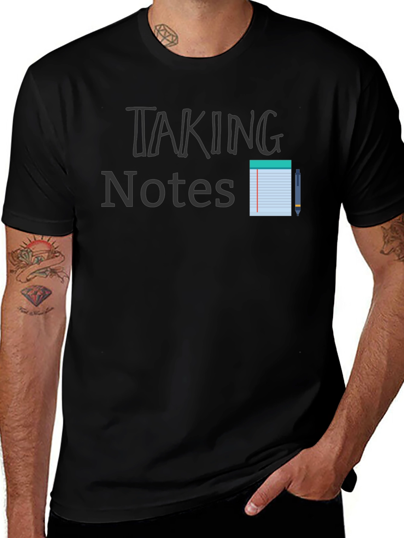 Variant 10 of Taking Notes Graphic T-Shirt - Novelty Tee