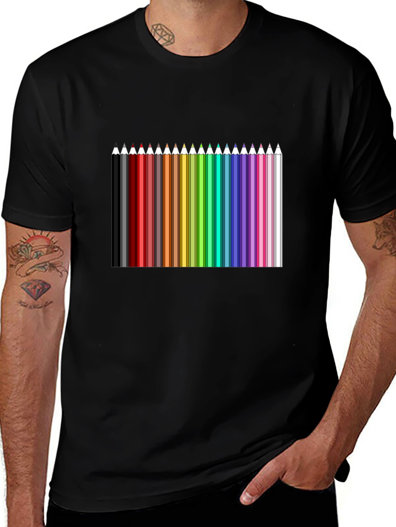 Variant 9 of Colorful Pencil Graphic T-Shirt