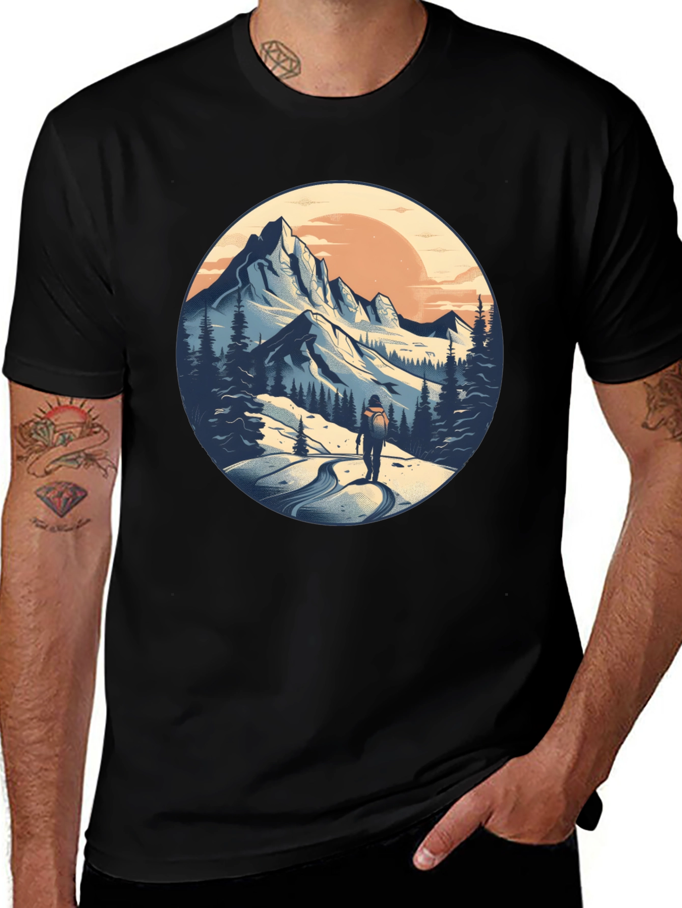 Variant 14 of Mountain Hiker Graphic Tee - Nature Adventure Shirt