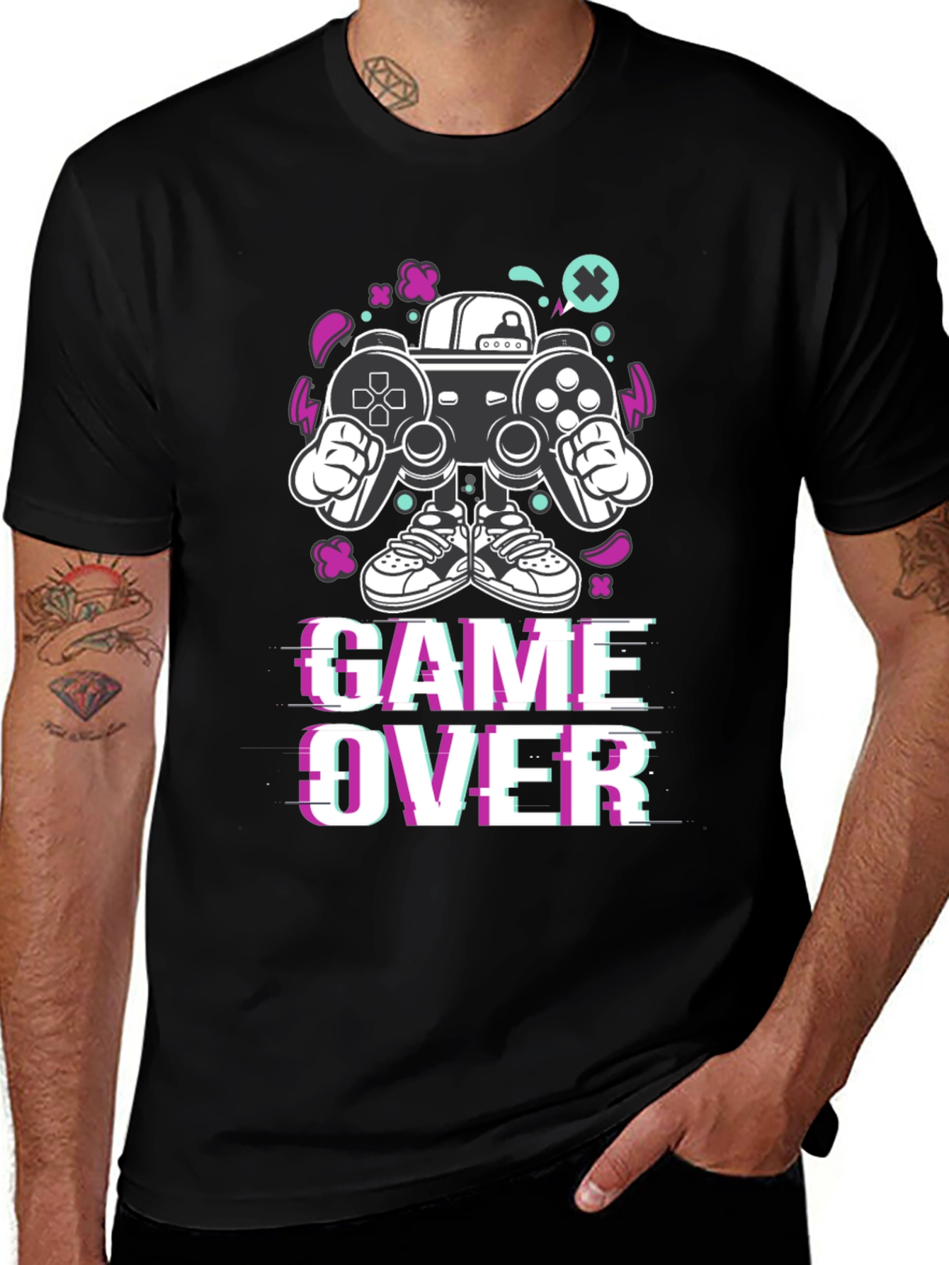 Variant 19 of Game Over Black Graphic Tee