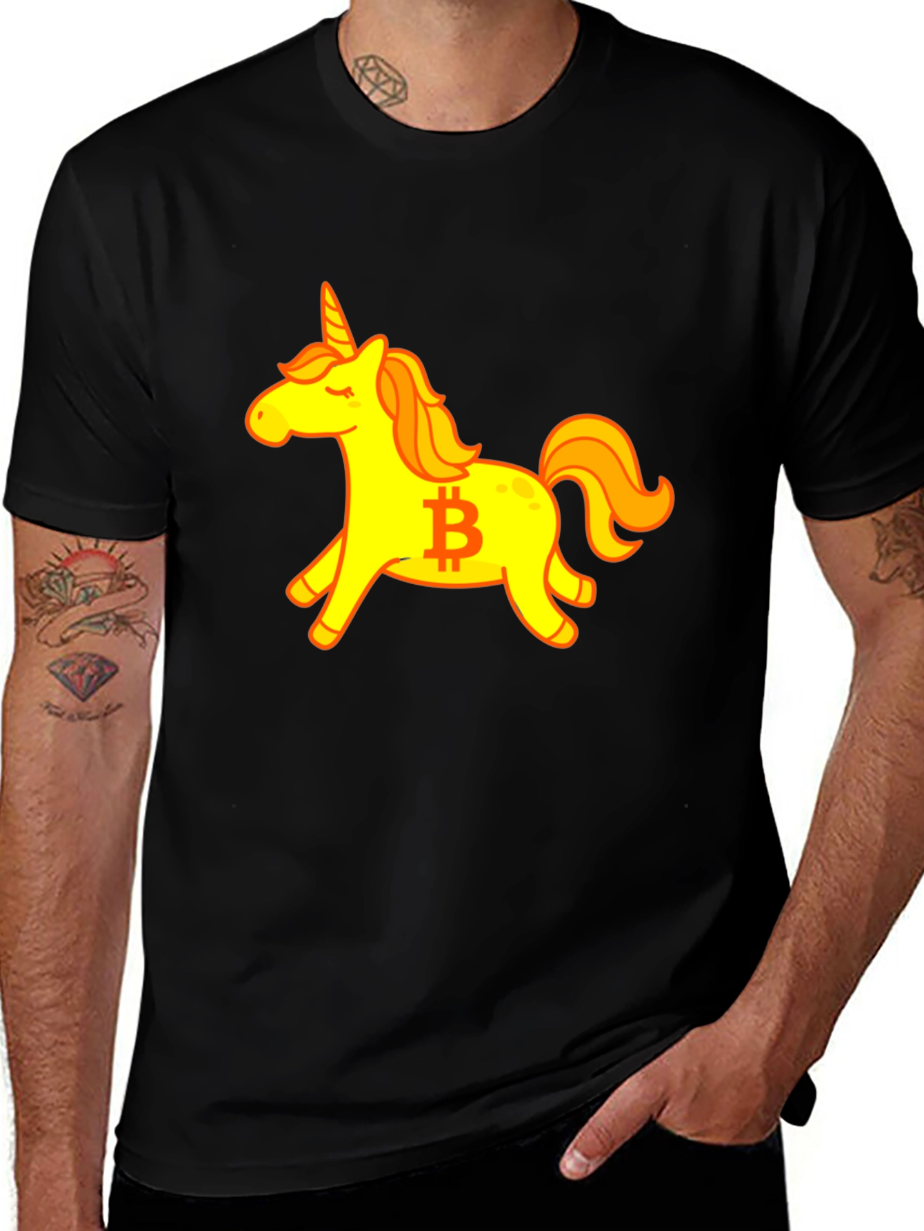 Variant 9 of Bitcoin Unicorn Black T-Shirt