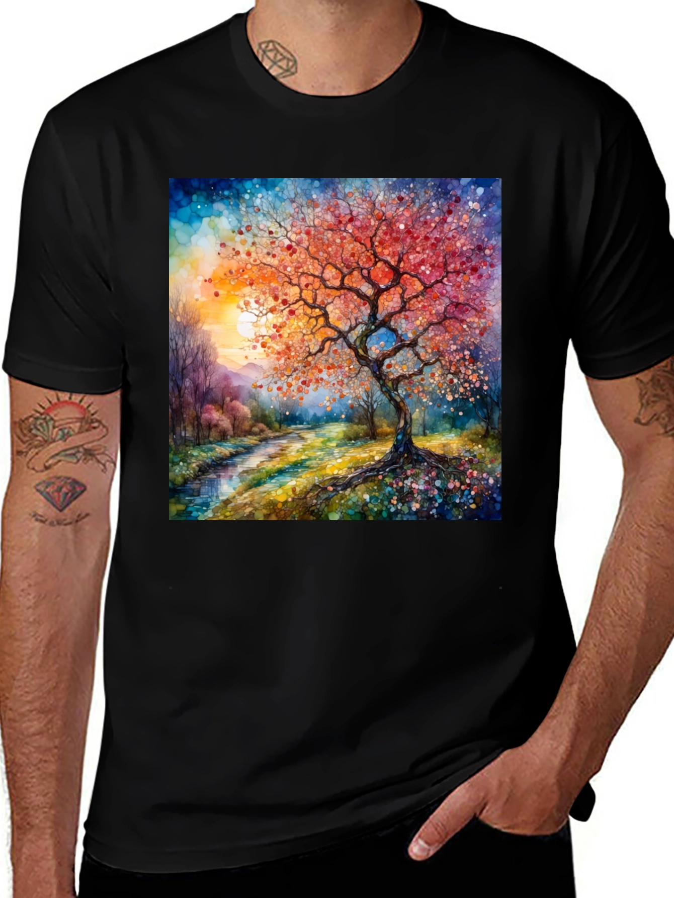 Variant 27 of Artistic Tree Watercolor Graphic Tee