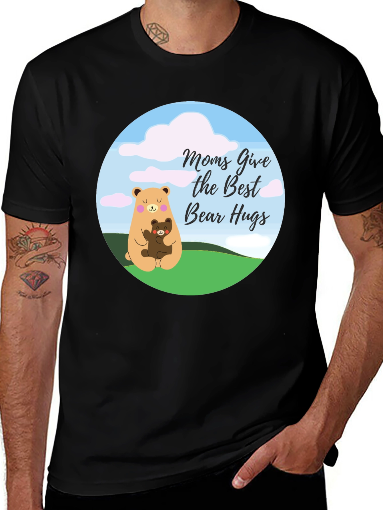 Variant 19 of Moms Give the Best Bear Hugs Black T-Shirt