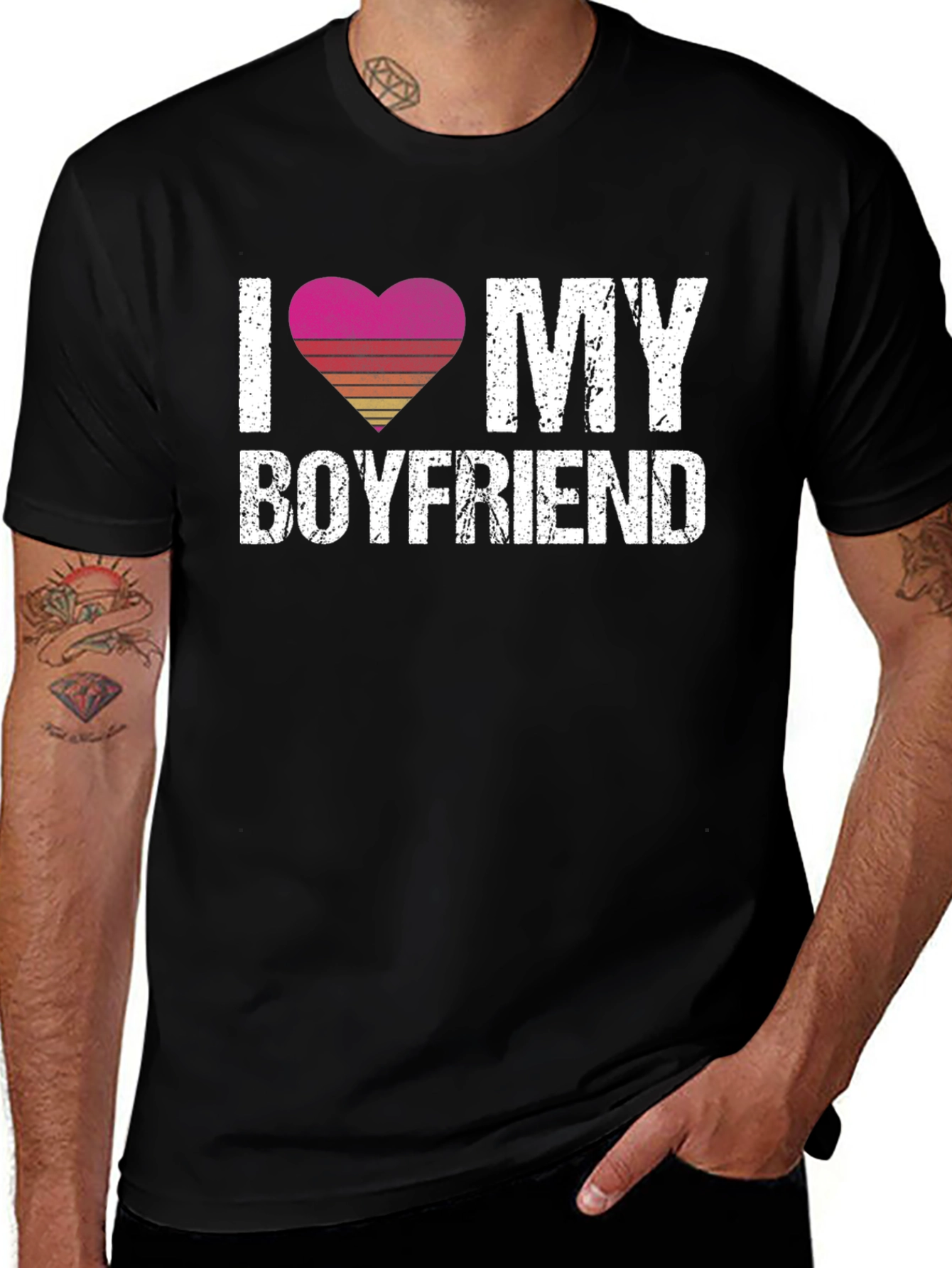 Variant 9 of I Heart My Boyfriend Graphic Tee - Retro Style