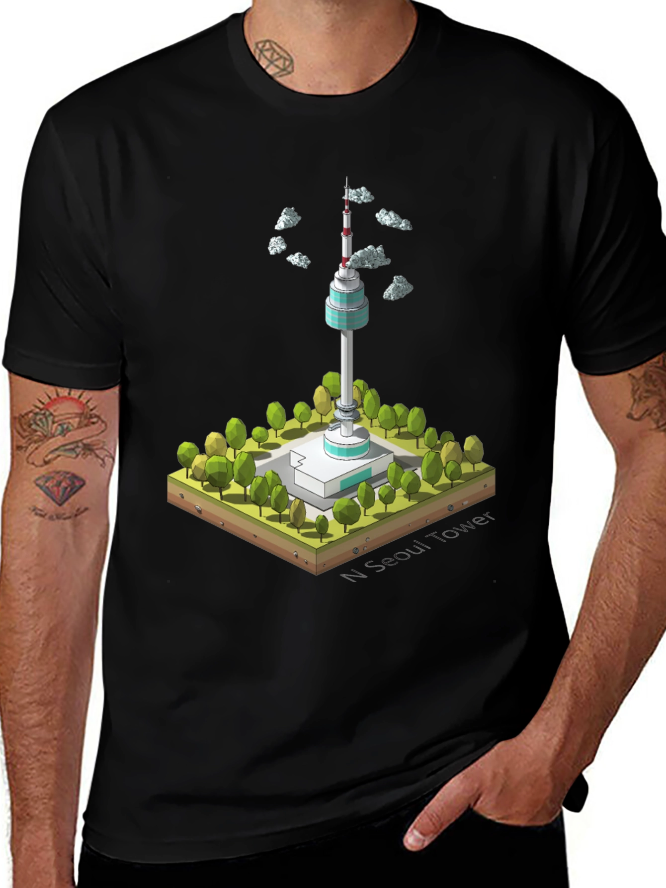Variant 18 of N Seoul Tower Isometric Graphic Tee