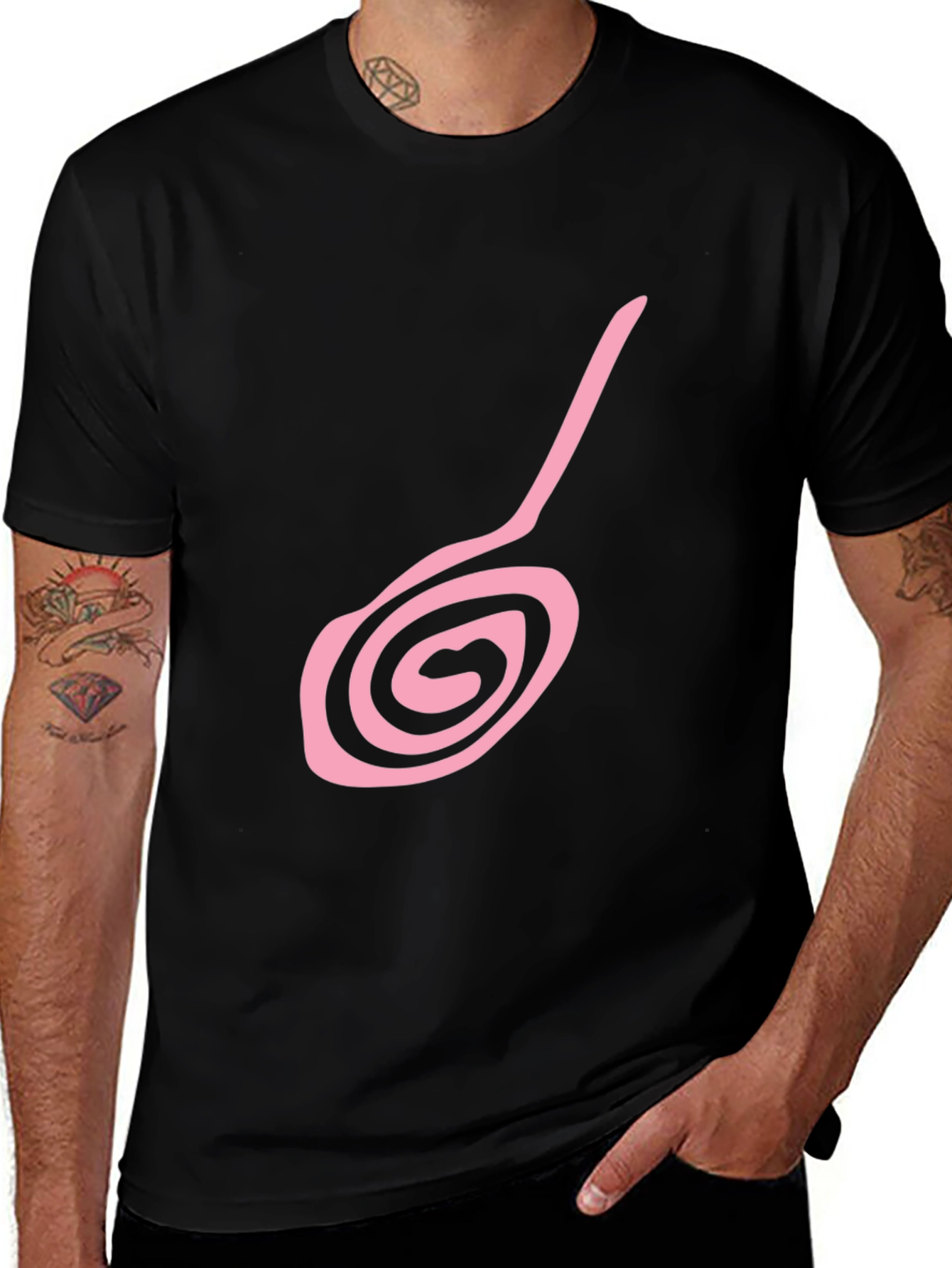 Variant 24 of Spiral Design Black T-Shirt - Unique & Stylish