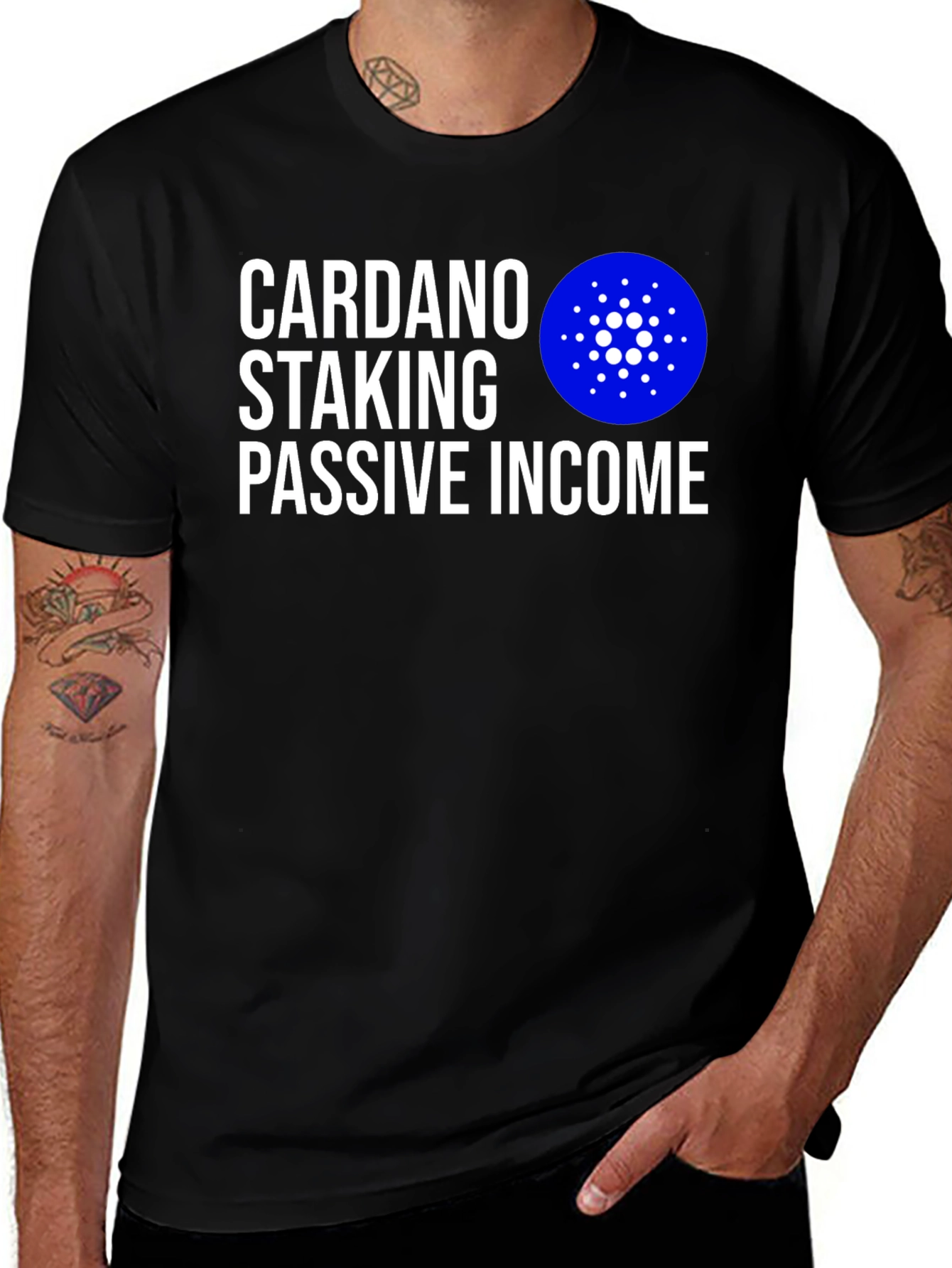 Cardano Staking Passive Income Black T-Shirt