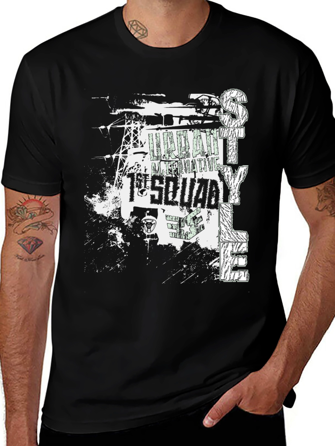 Variant 25 of Urban Style Black Graphic Tee