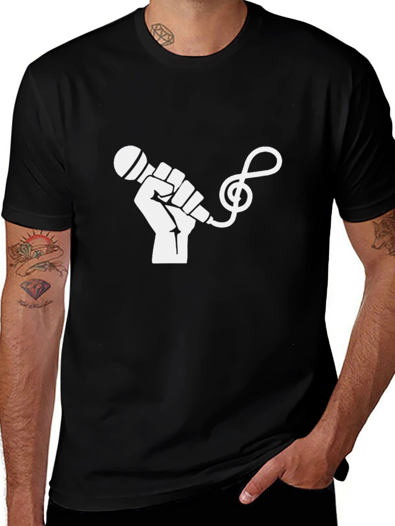 Variant 28 of Music Power Tee - Graphic Microphone T-Shirt