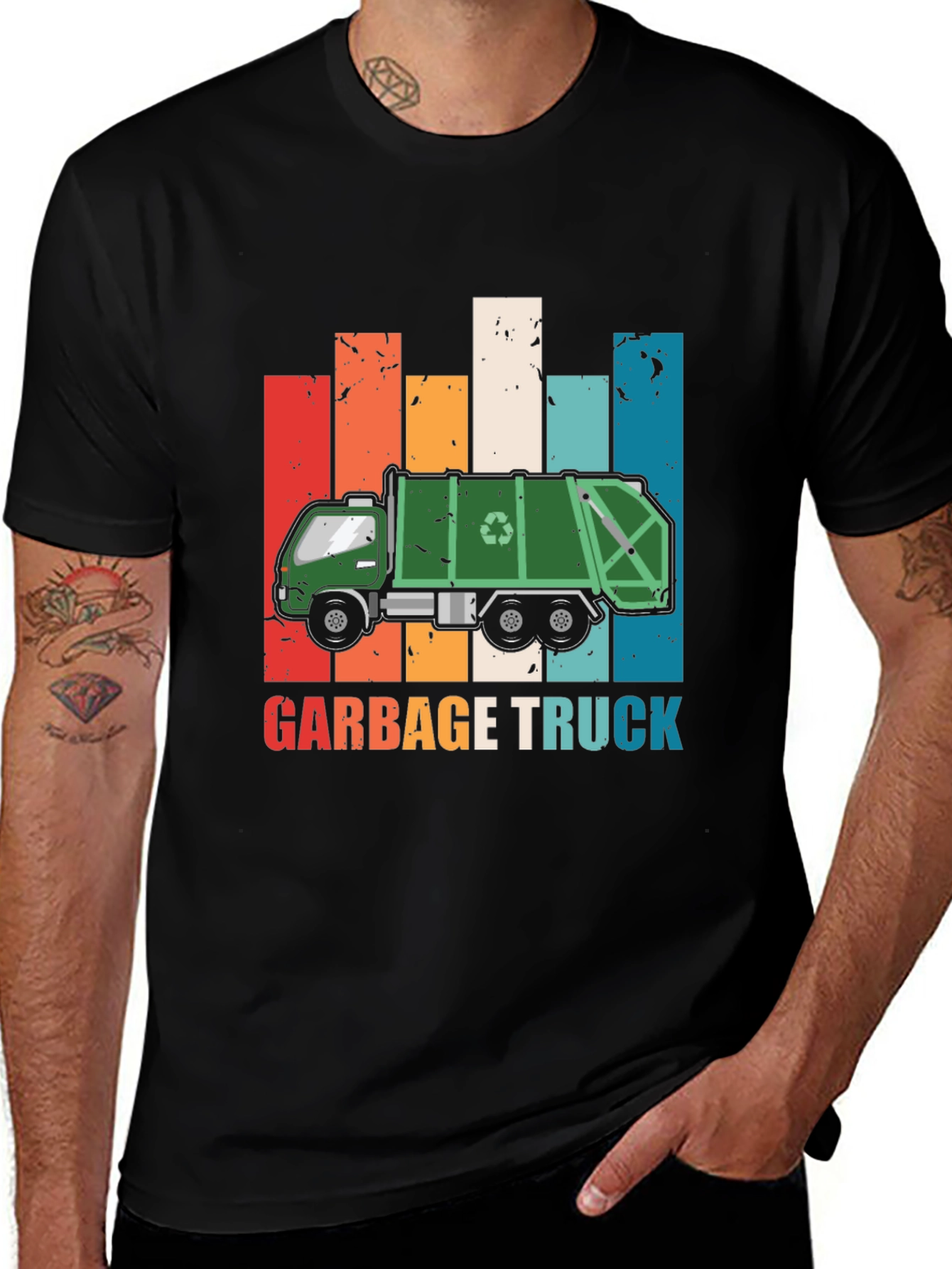 Variant 16 of Retro Garbage Truck T-Shirt