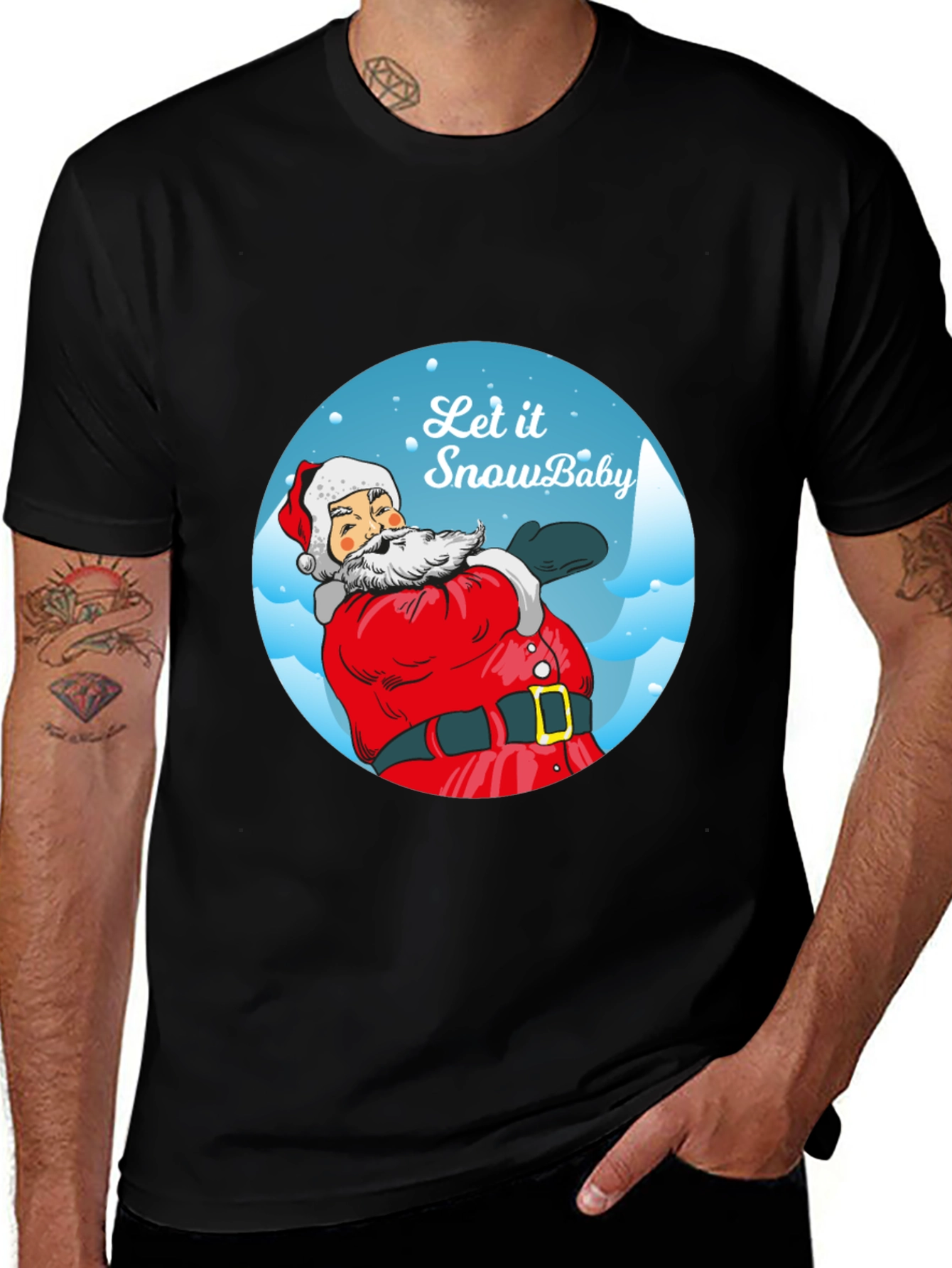 Let It Snow Baby Santa Tee