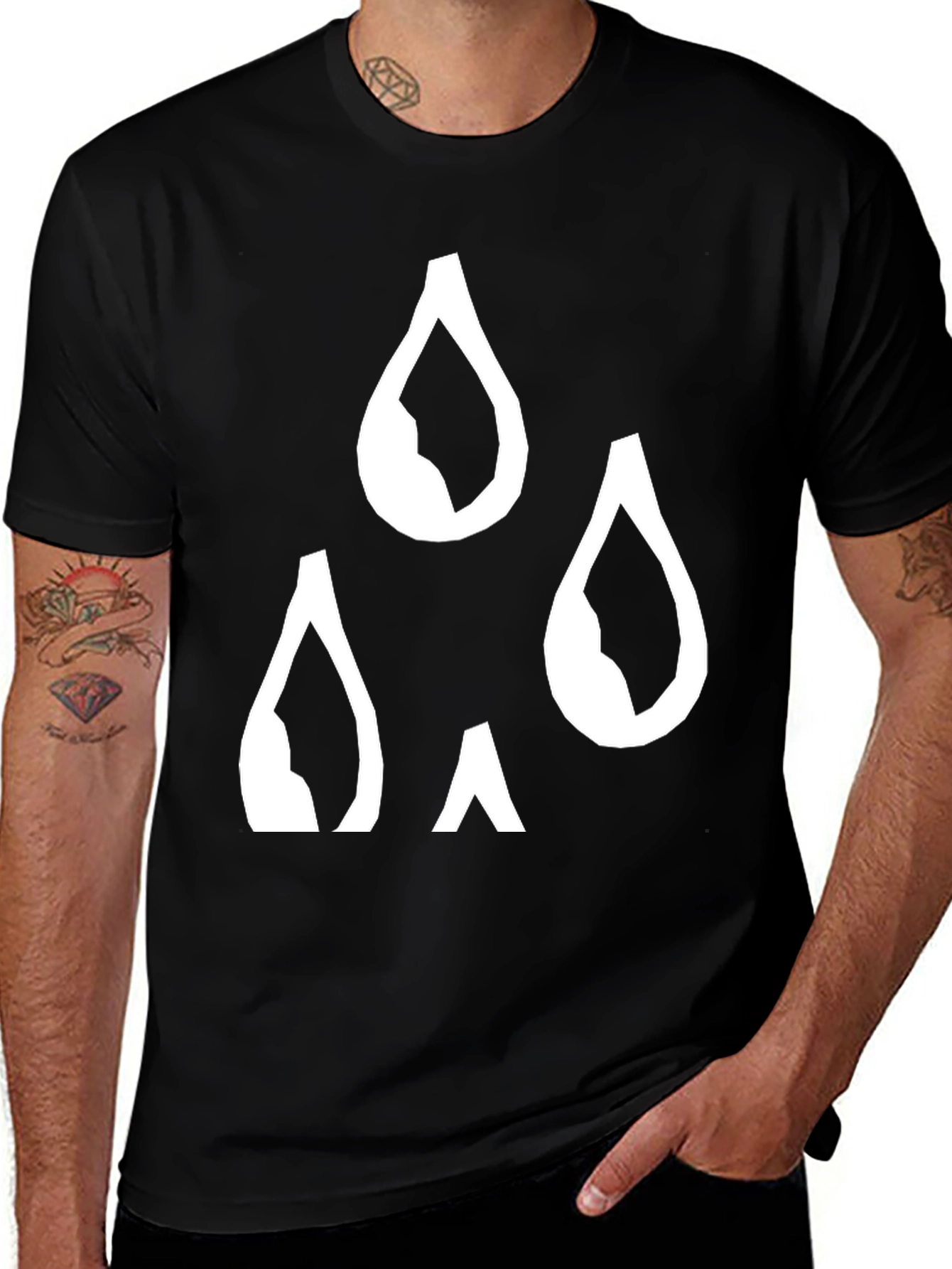 Variant 21 of Graphic Raindrop Tee - Black Casual Shirt