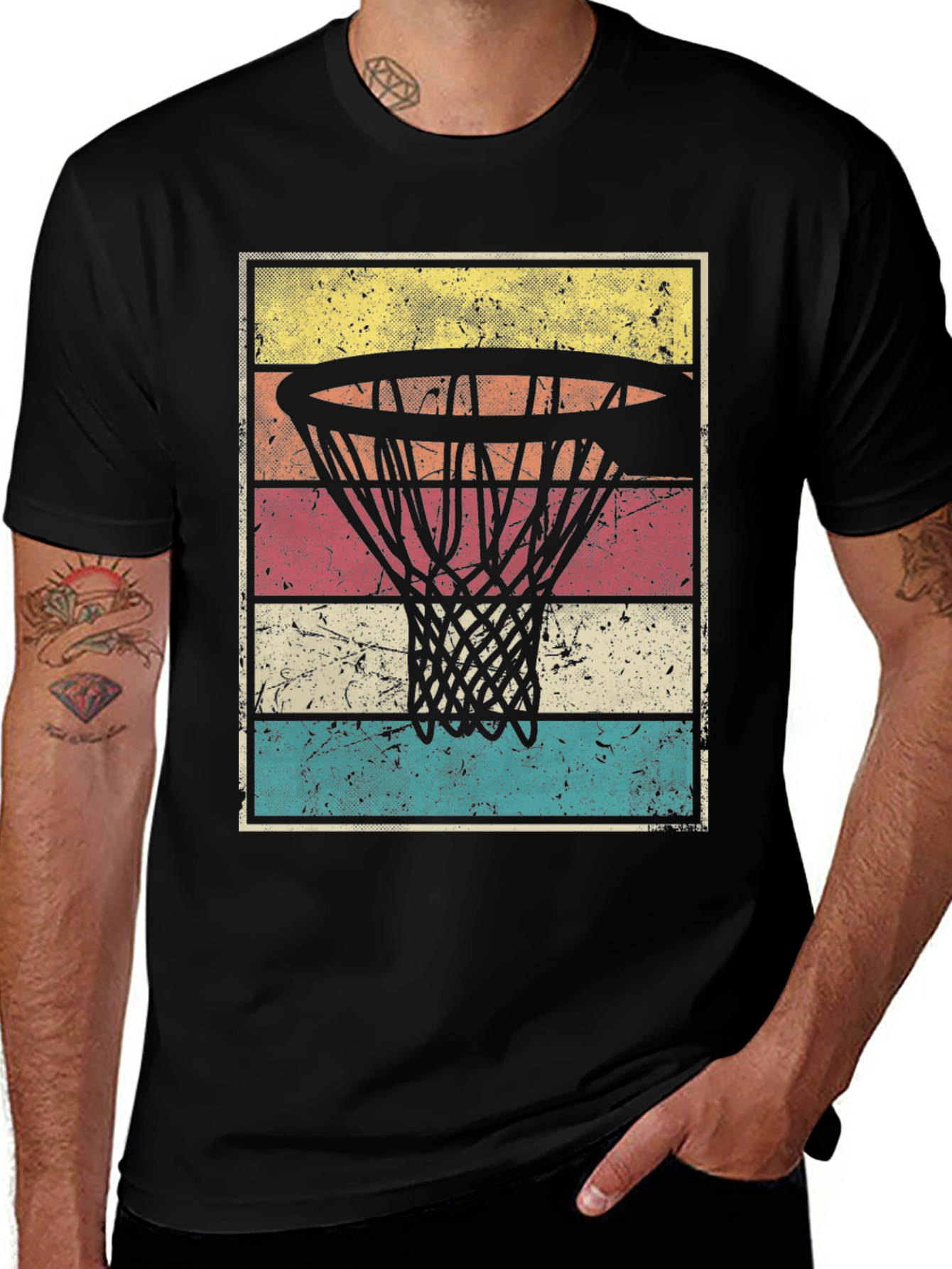 Variant 26 of Retro Basketball Hoop Graphic T-Shirt