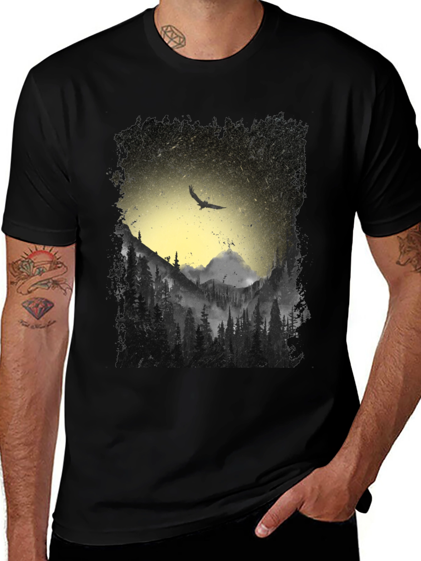 Variant 21 of Nature Eagle Black T-Shirt