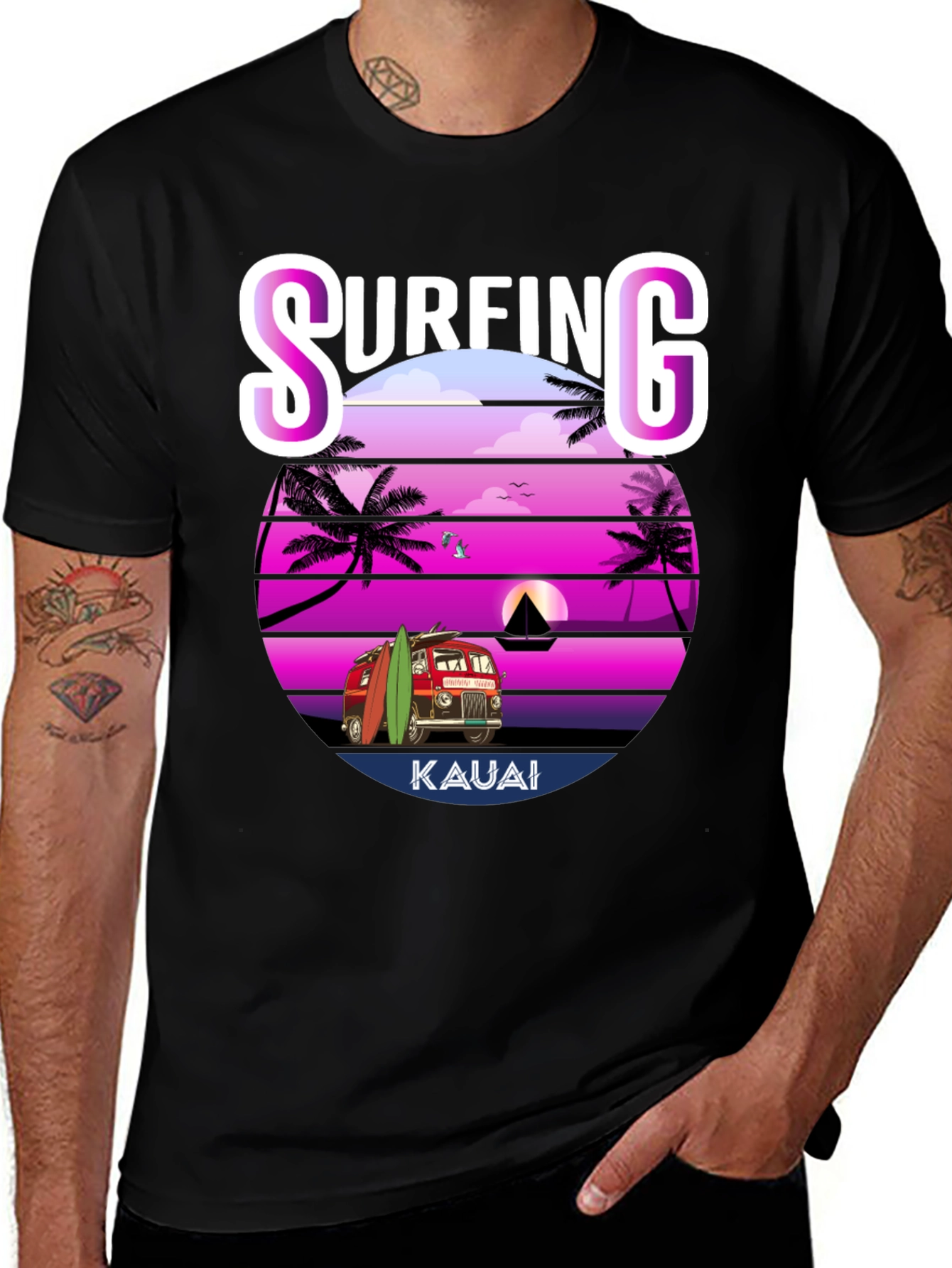 Variant 13 of Surfing Kauai Graphic T-Shirt