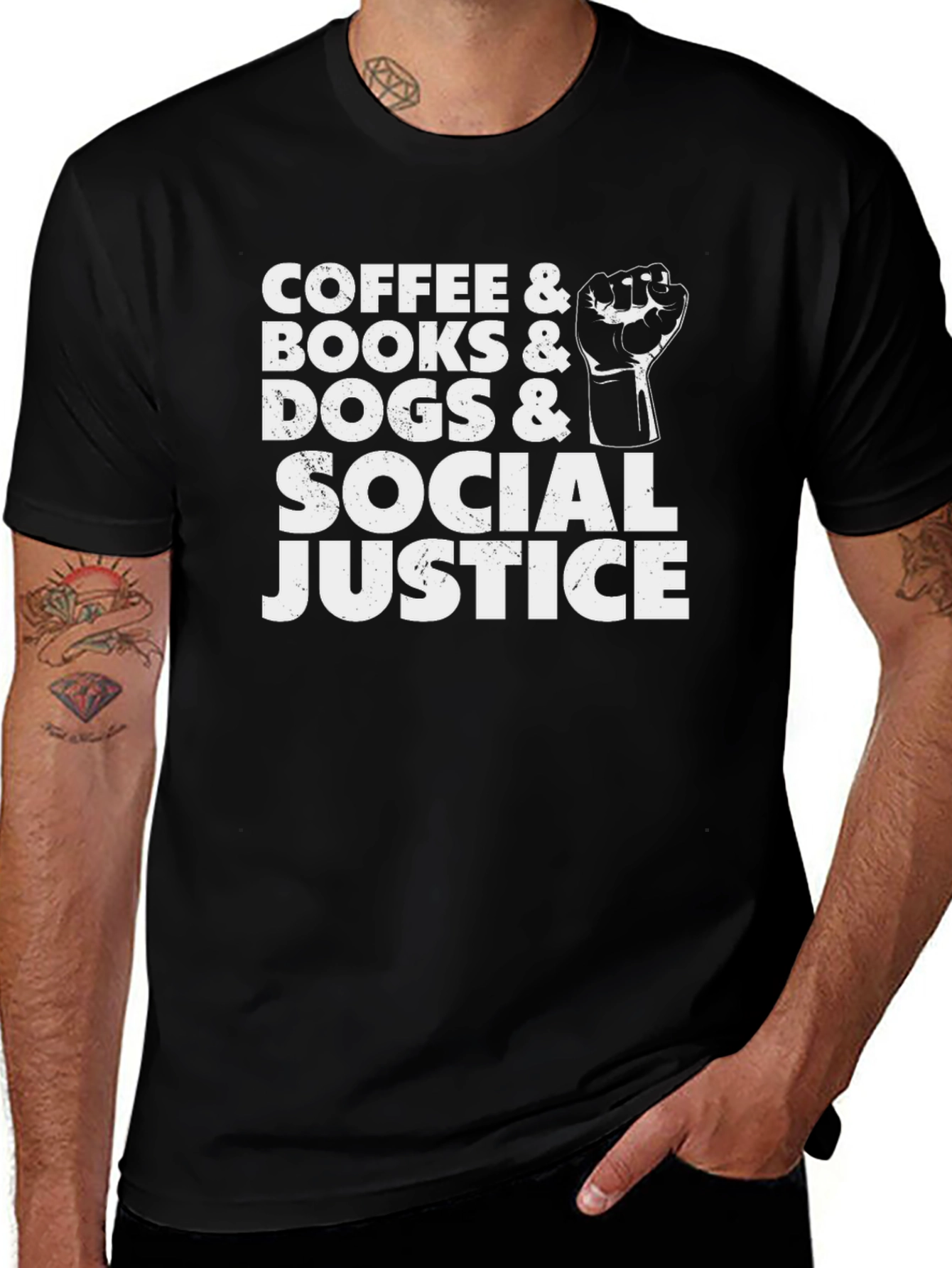 Variant 14 of Coffee Books Dogs Social Justice T-Shirt